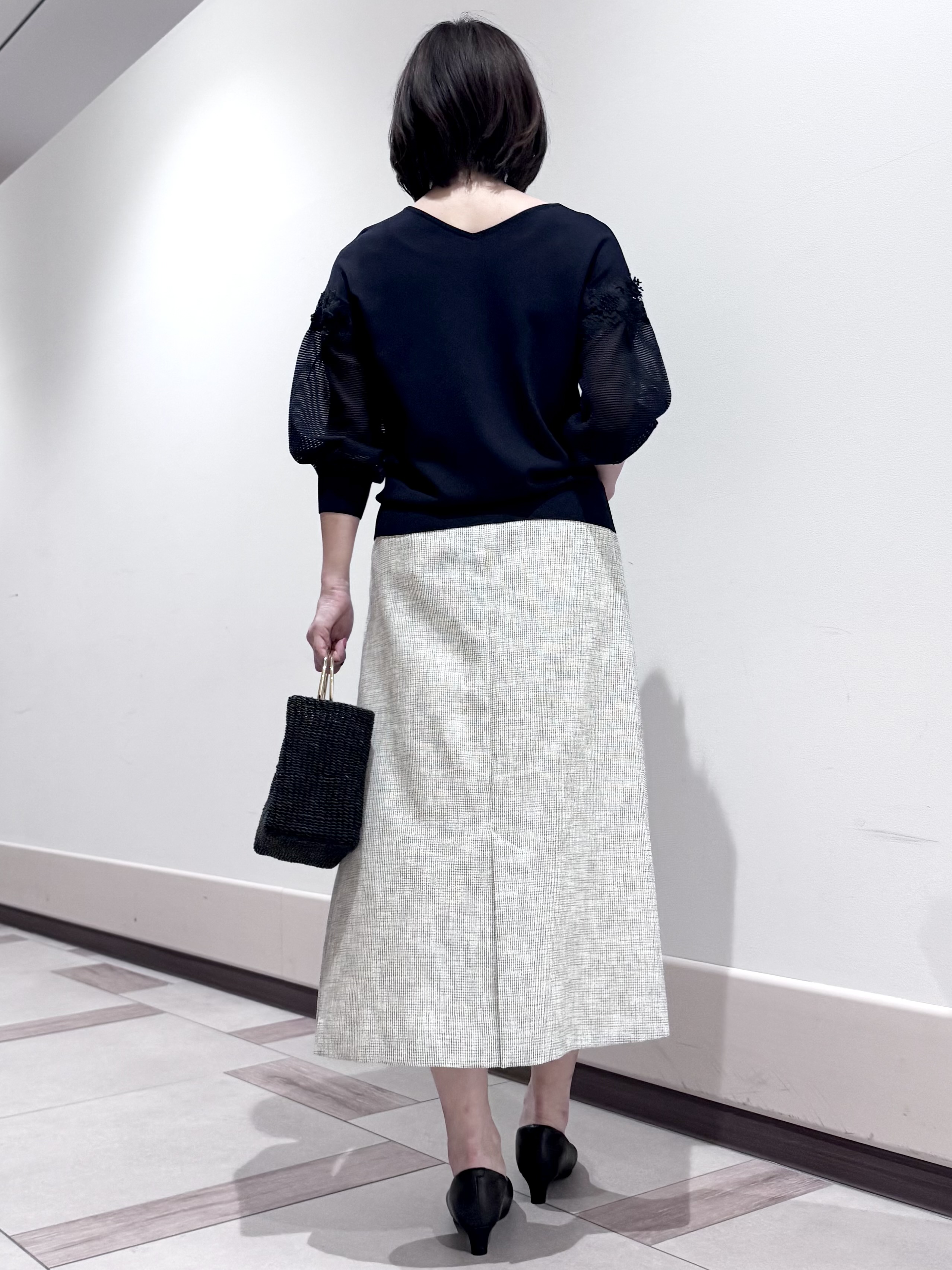 kaeさんの「Reflect｜【前後2WAY】レーススリーブデザインニット」を使ったコーディネート