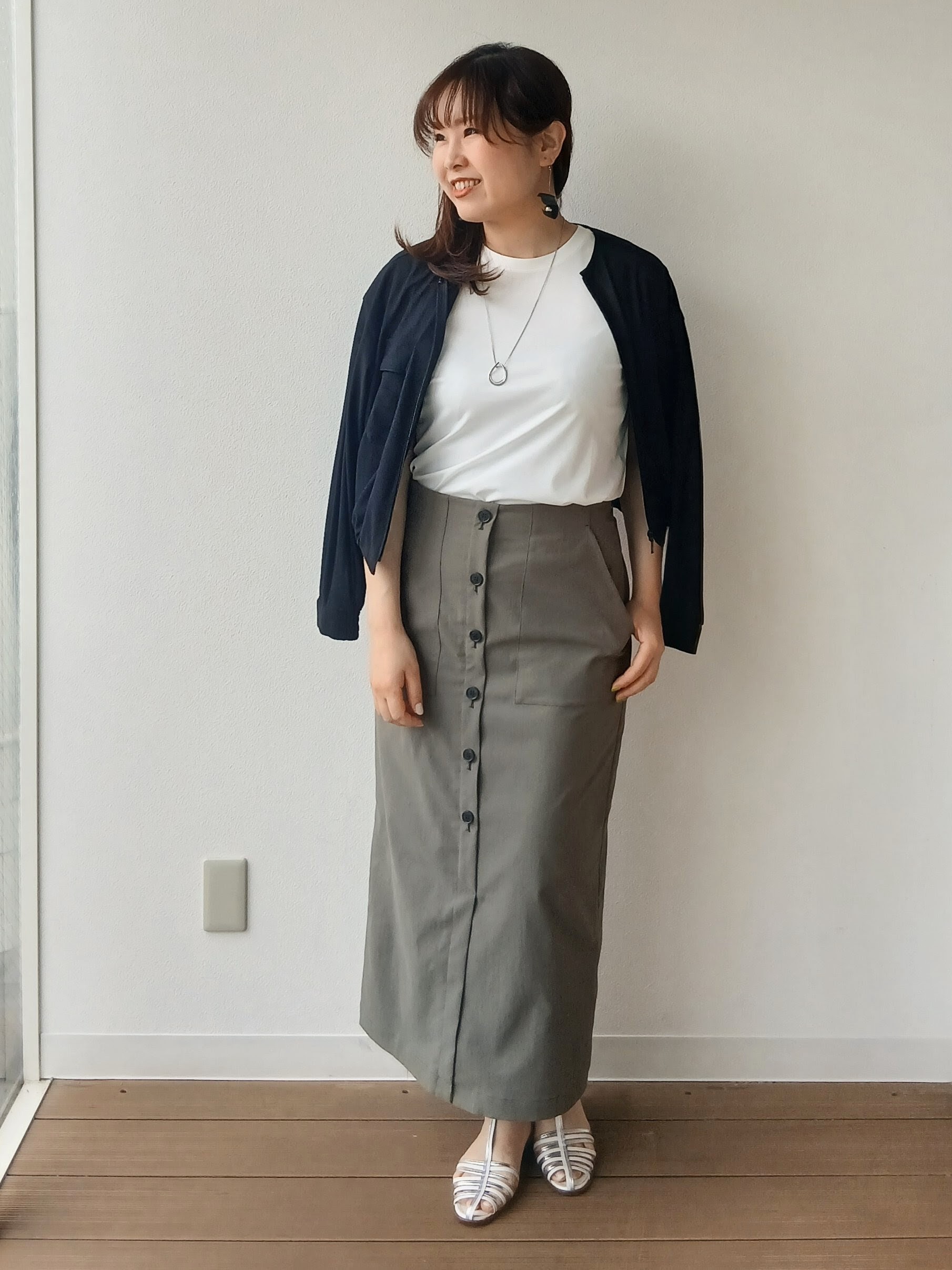なみきさんの「UNTITLED｜【古畑星夏さん着用/洗える】シアーブルゾン」を使ったコーディネート