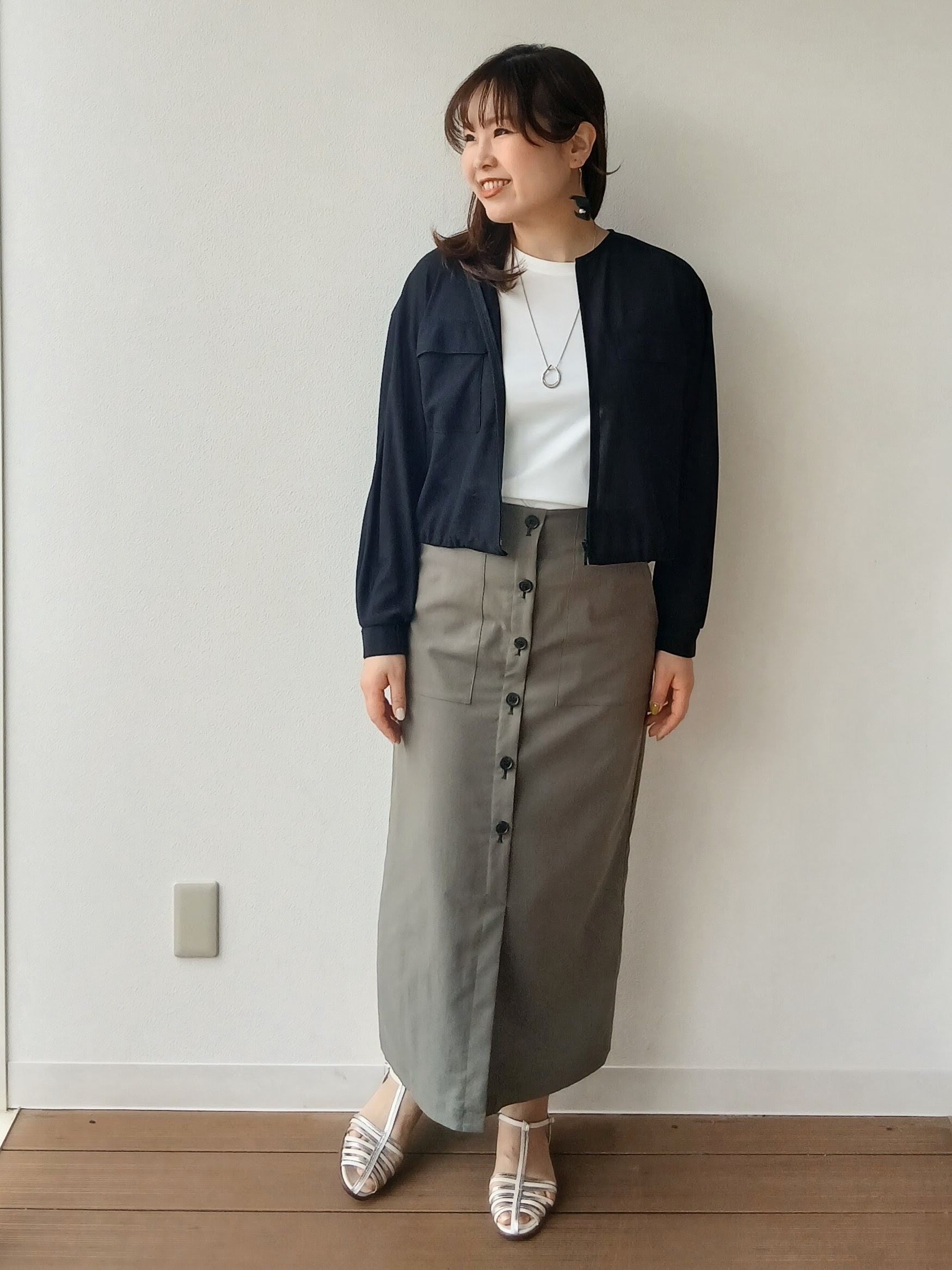 なみきさんの「UNTITLED｜【古畑星夏さん着用/洗える】シアーブルゾン」を使ったコーディネート