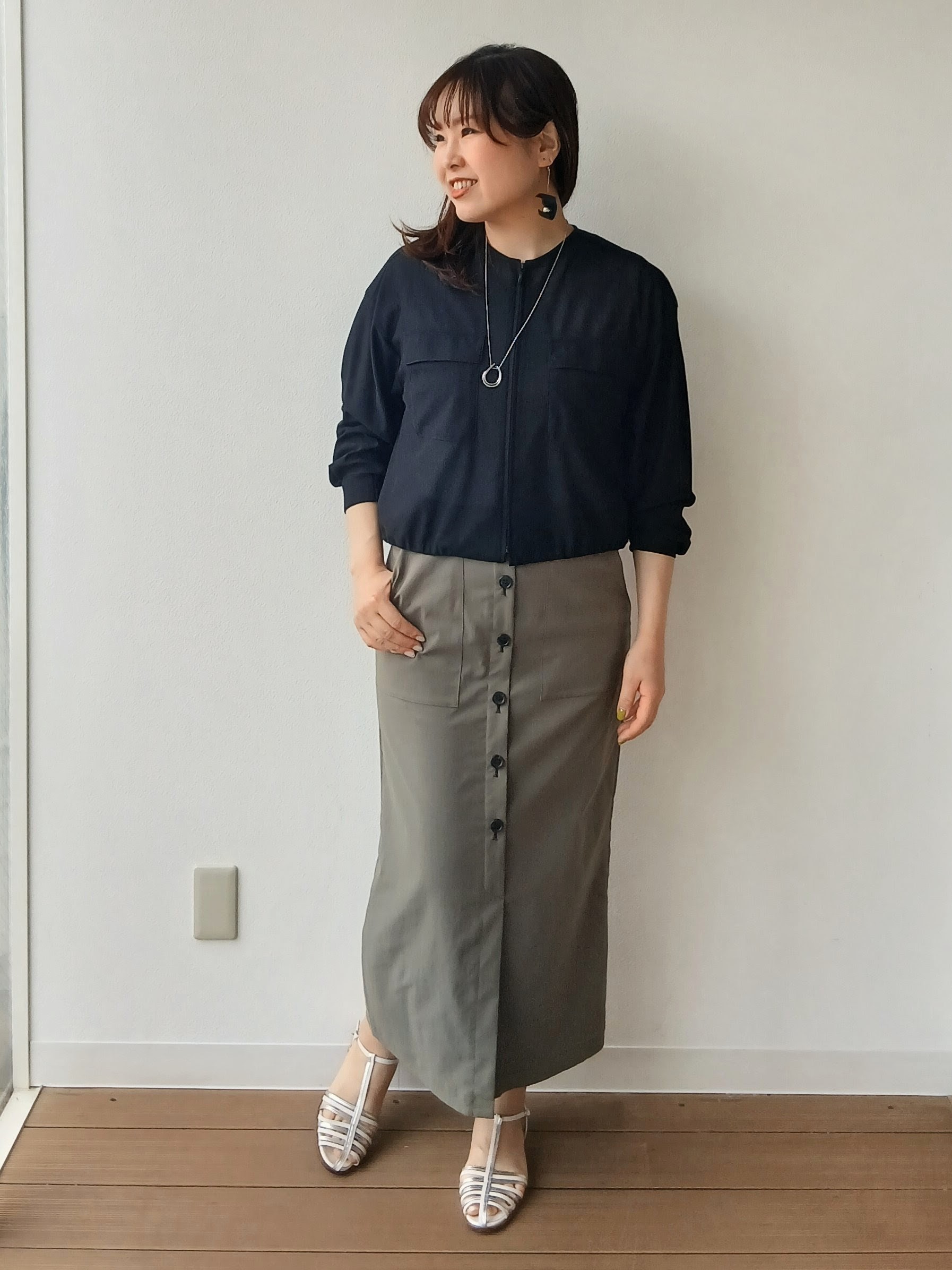 なみきさんの「UNTITLED｜【古畑星夏さん着用/洗える】シアーブルゾン」を使ったコーディネート