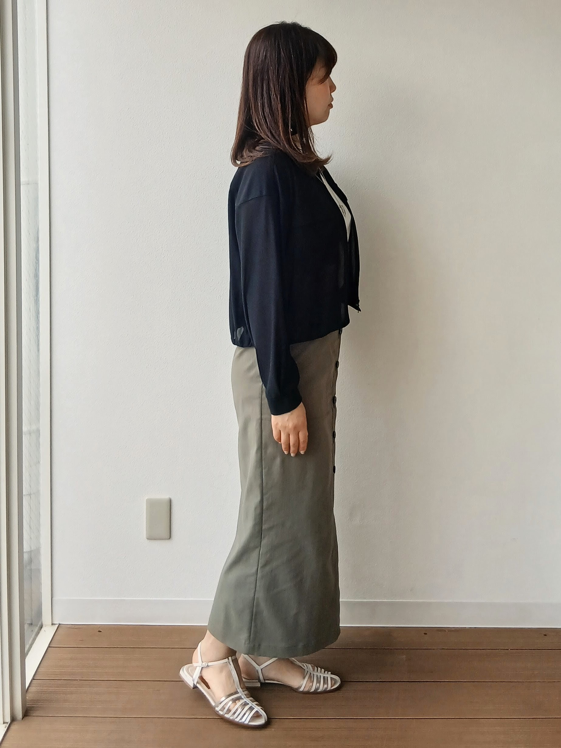 なみきさんの「UNTITLED｜【古畑星夏さん着用/洗える】シアーブルゾン」を使ったコーディネート