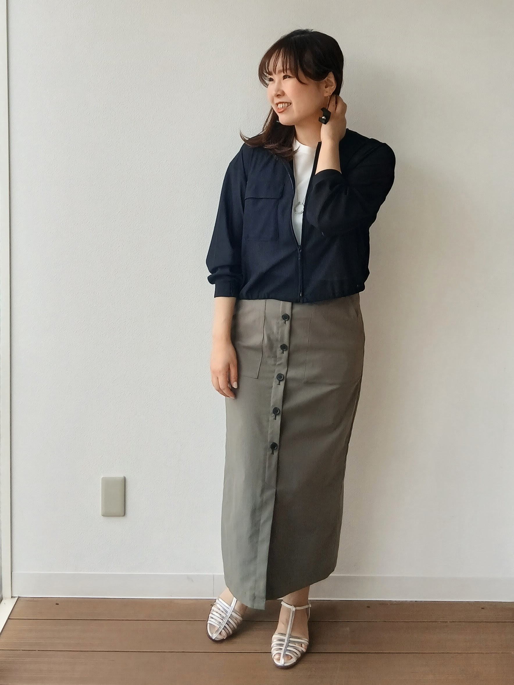 なみきさんの「UNTITLED｜【古畑星夏さん着用/洗える】シアーブルゾン」を使ったコーディネート