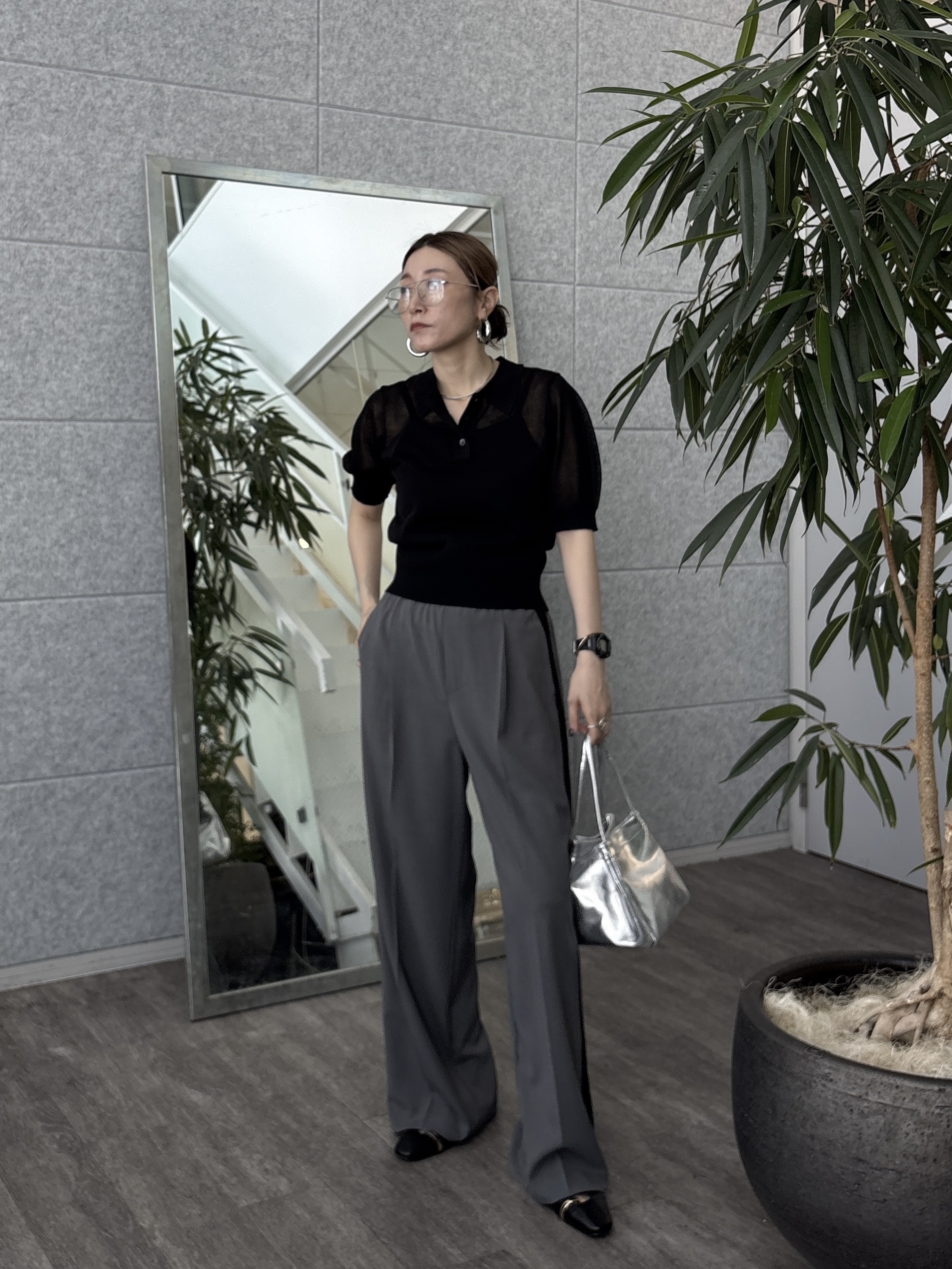 kotakiさんの「INDIVI｜フォルムスリーブポロニット」を使ったコーディネート