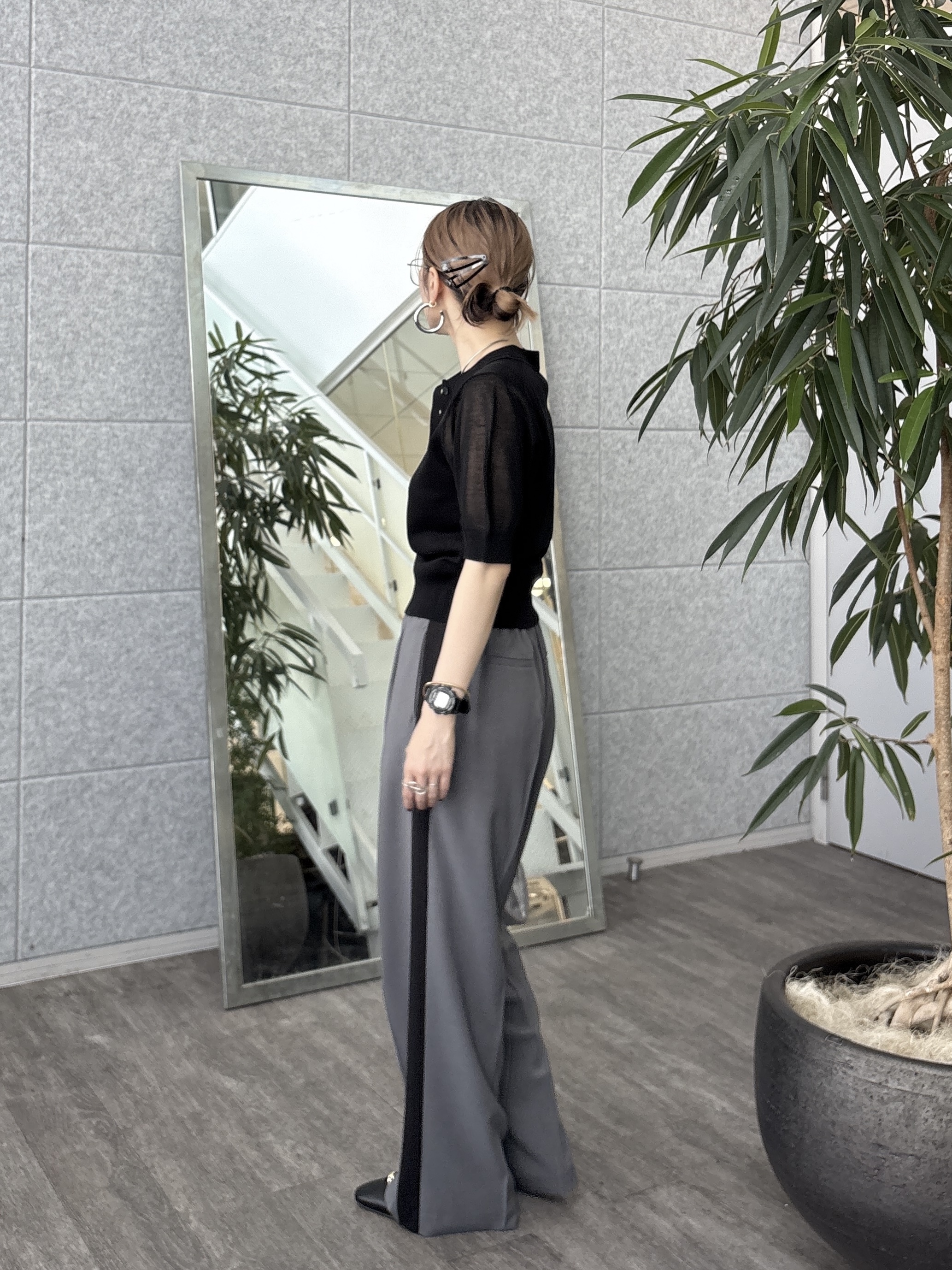 kotakiさんの「INDIVI｜フォルムスリーブポロニット」を使ったコーディネート
