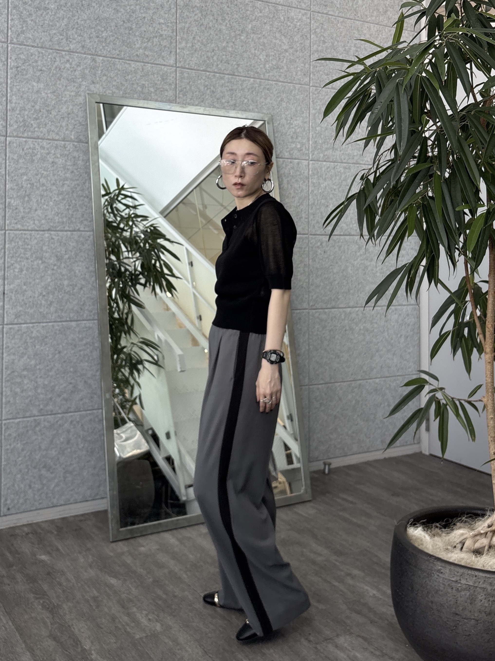 kotakiさんの「INDIVI｜フォルムスリーブポロニット」を使ったコーディネート