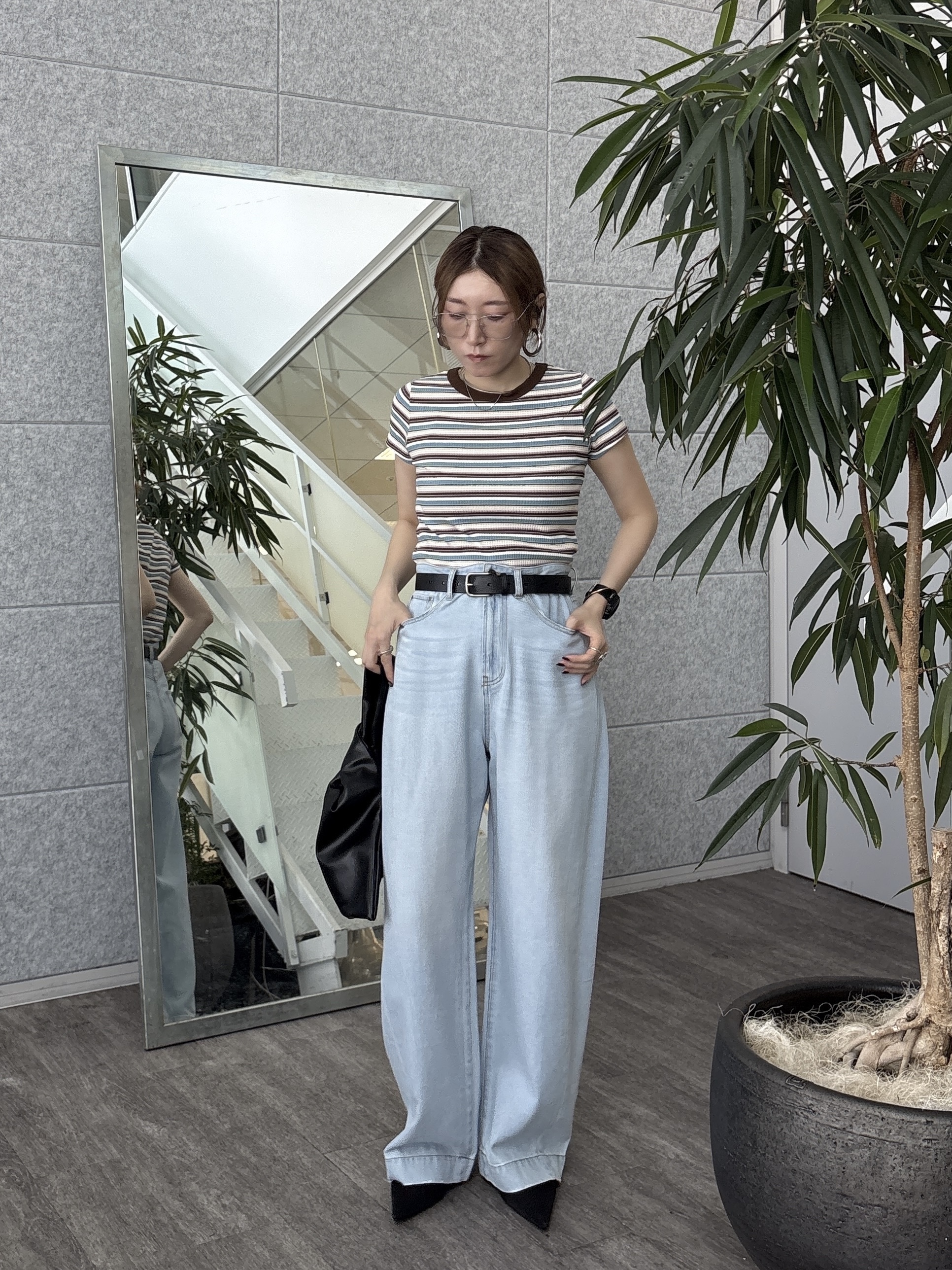 kotakiさんの「INDIVI｜レトロボーダーTシャツ」を使ったコーディネート