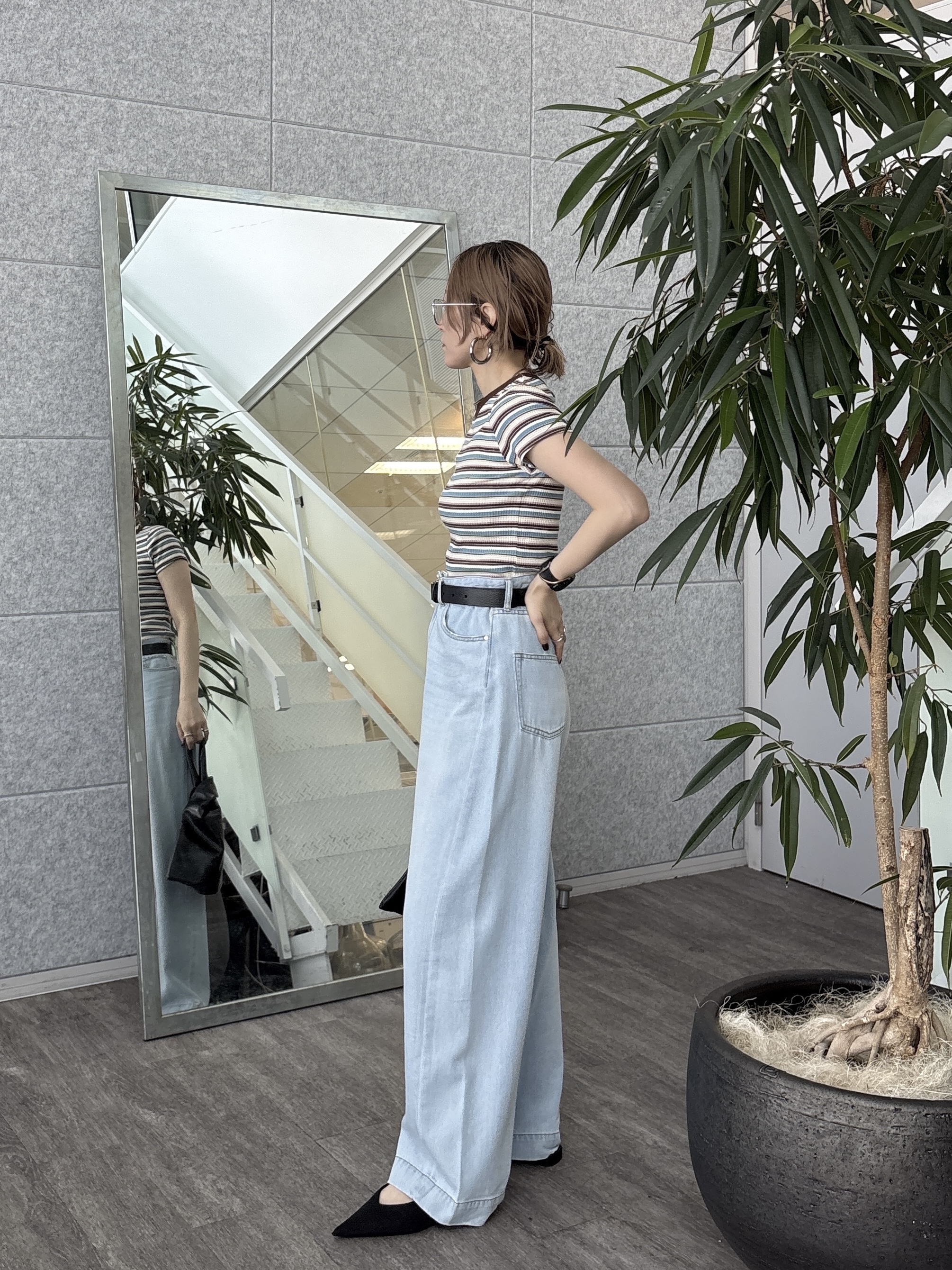 kotakiさんの「INDIVI｜レトロボーダーTシャツ」を使ったコーディネート
