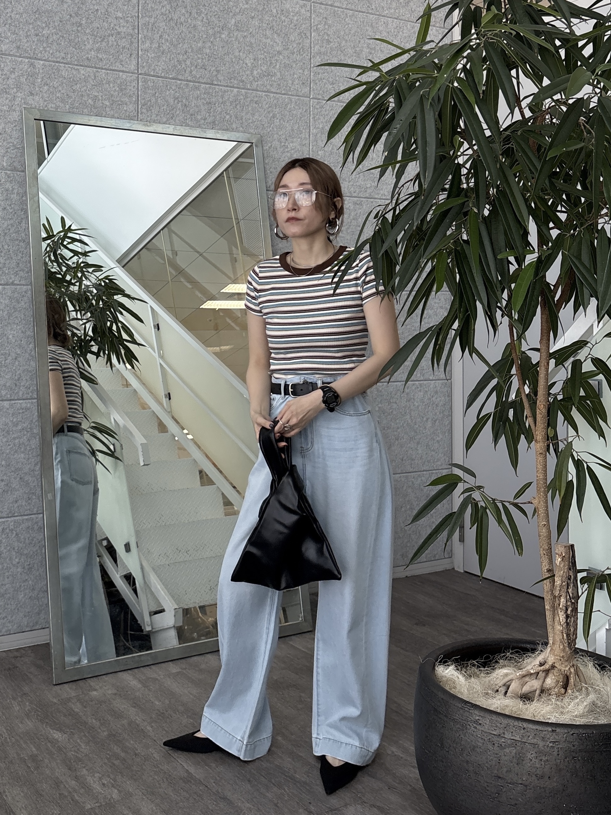 kotakiさんの「INDIVI｜レトロボーダーTシャツ」を使ったコーディネート