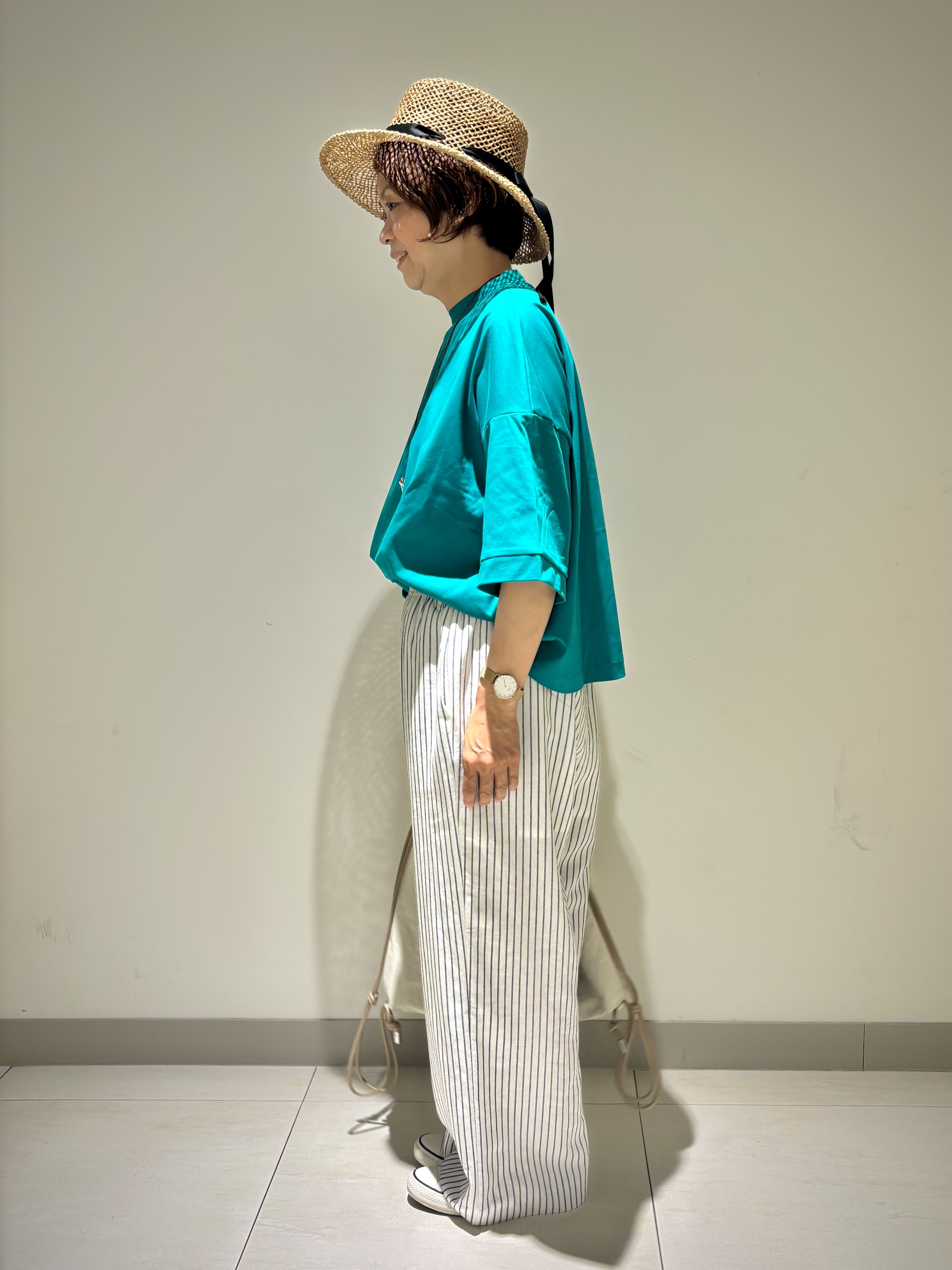 Haruさんの「Dessin｜【新色追加/体型カバー】美光沢カットソーボクシーシルエット」を使ったコーディネート