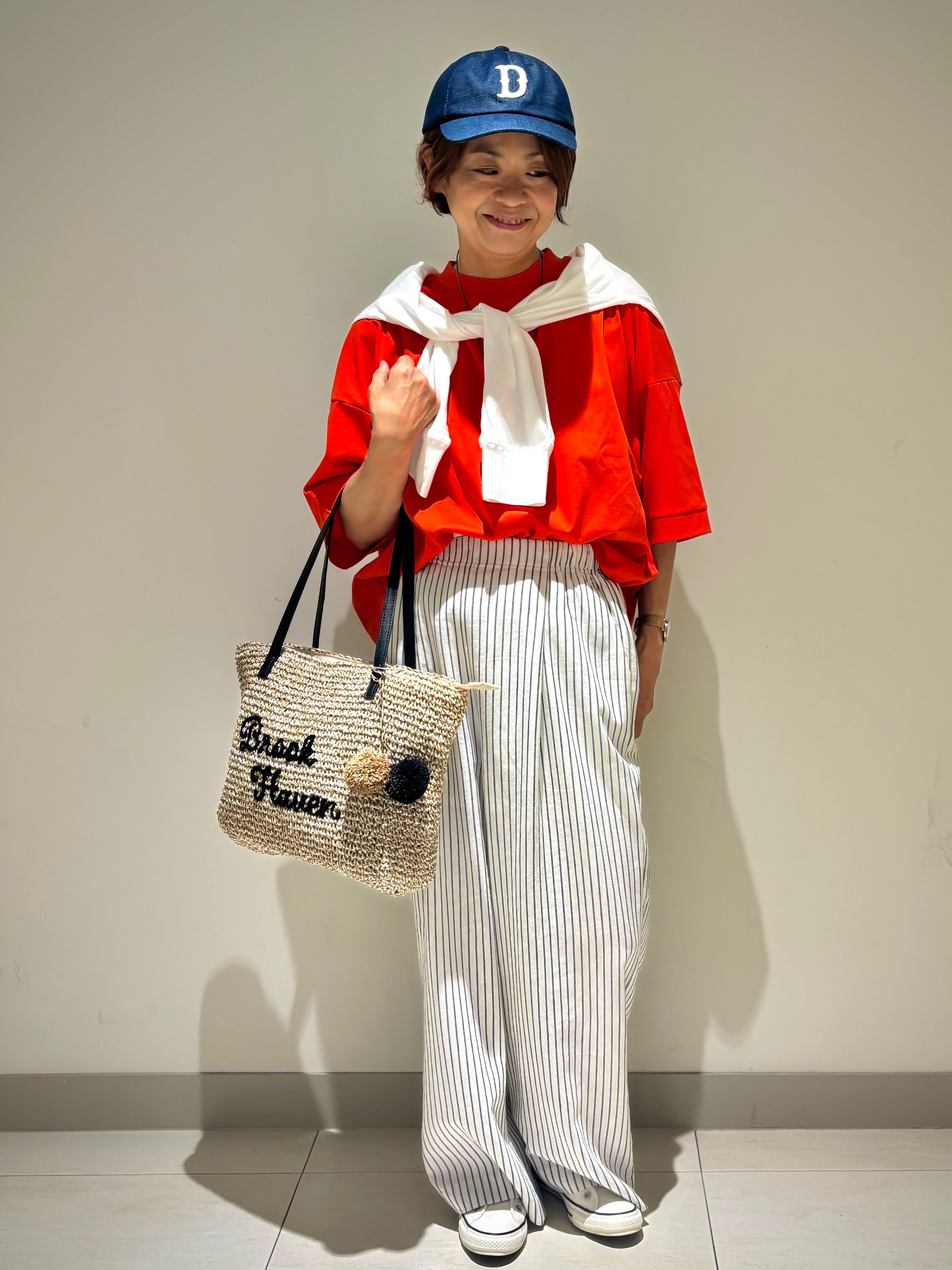 Haruさんの「Dessin｜【新色追加/体型カバー】美光沢カットソーボクシーシルエット」を使ったコーディネート
