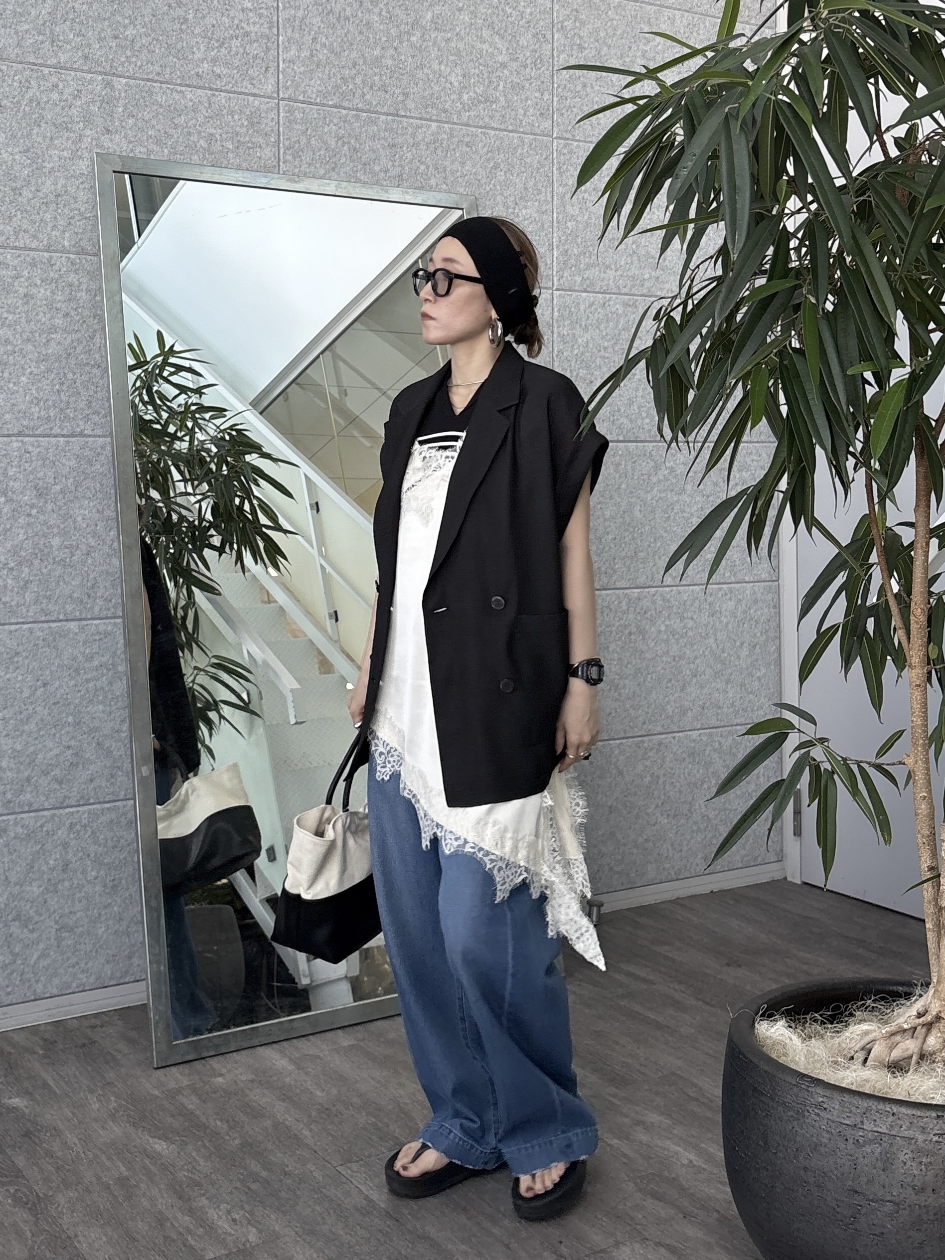 kotakiさんの「INDIVI｜ワッシャーシアーダブルジャケット」を使ったコーディネート
