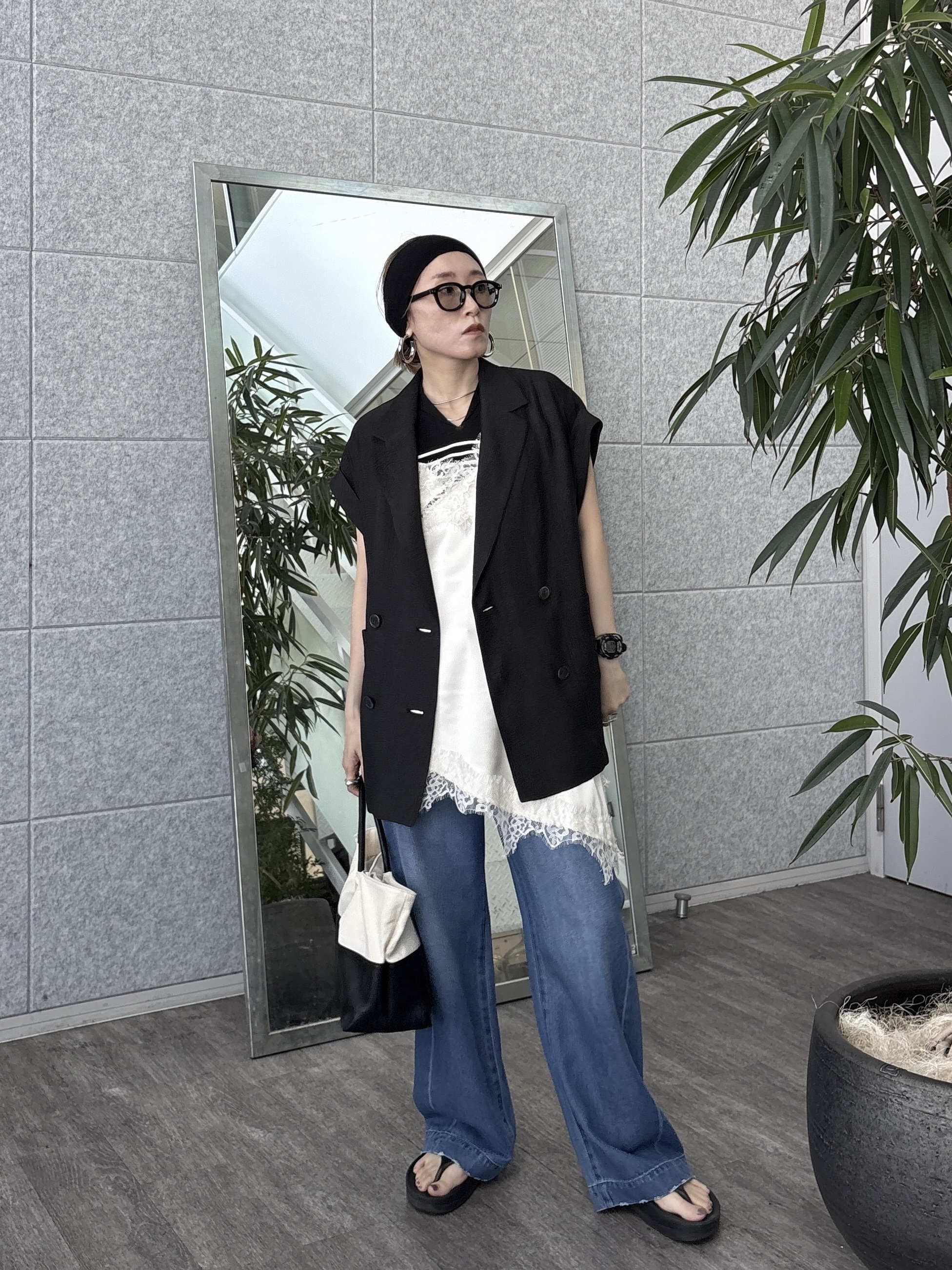 kotakiさんの「INDIVI｜ワッシャーシアーダブルジャケット」を使ったコーディネート