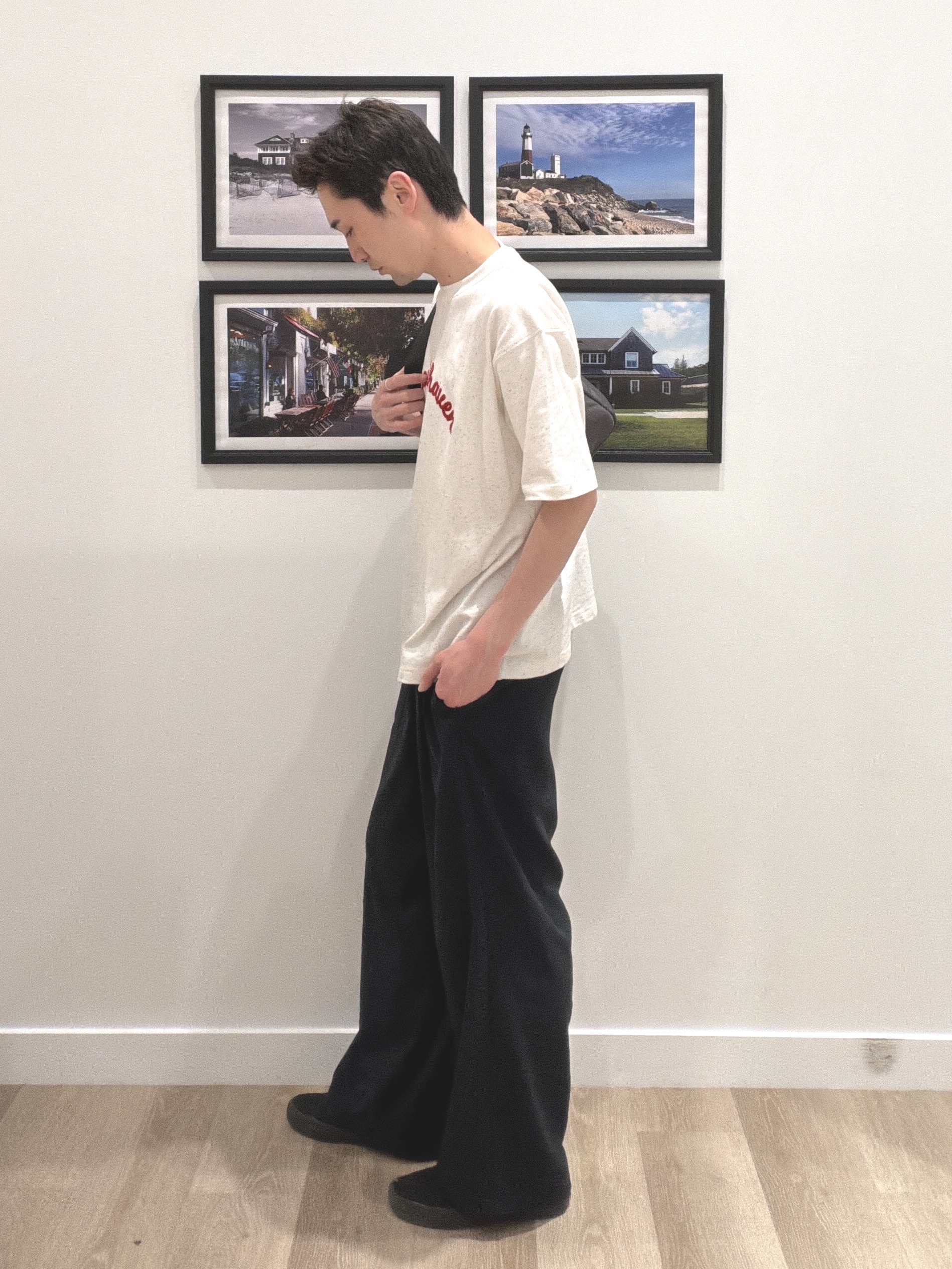 oikawaさんの「Dessin｜【ユニセックス/洗える】ネップロゴ刺繍Tシャツ」を使ったコーディネート