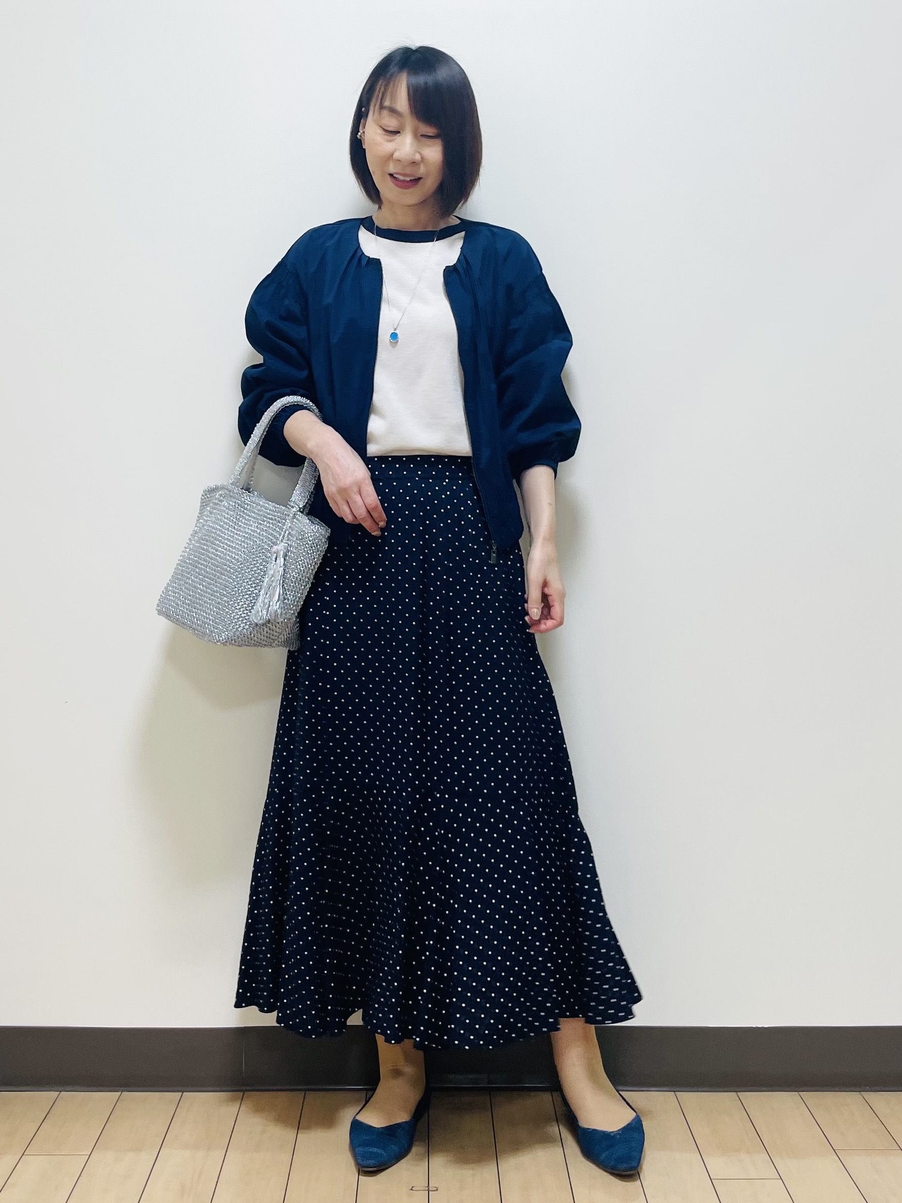 Riiさんの「Reflect｜フロントファスナーシアーブルゾン」を使ったコーディネート