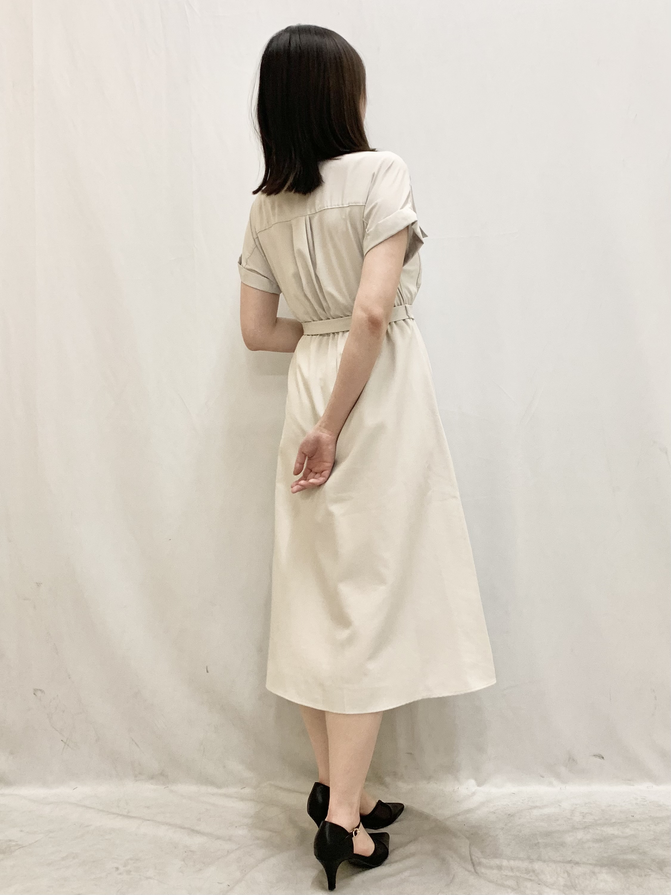 kasumiさんの「index｜ダブルポケットスキッパーワンピース【防シワ／洗濯機OK】《XS～3L／6col》」を使ったコーディネート