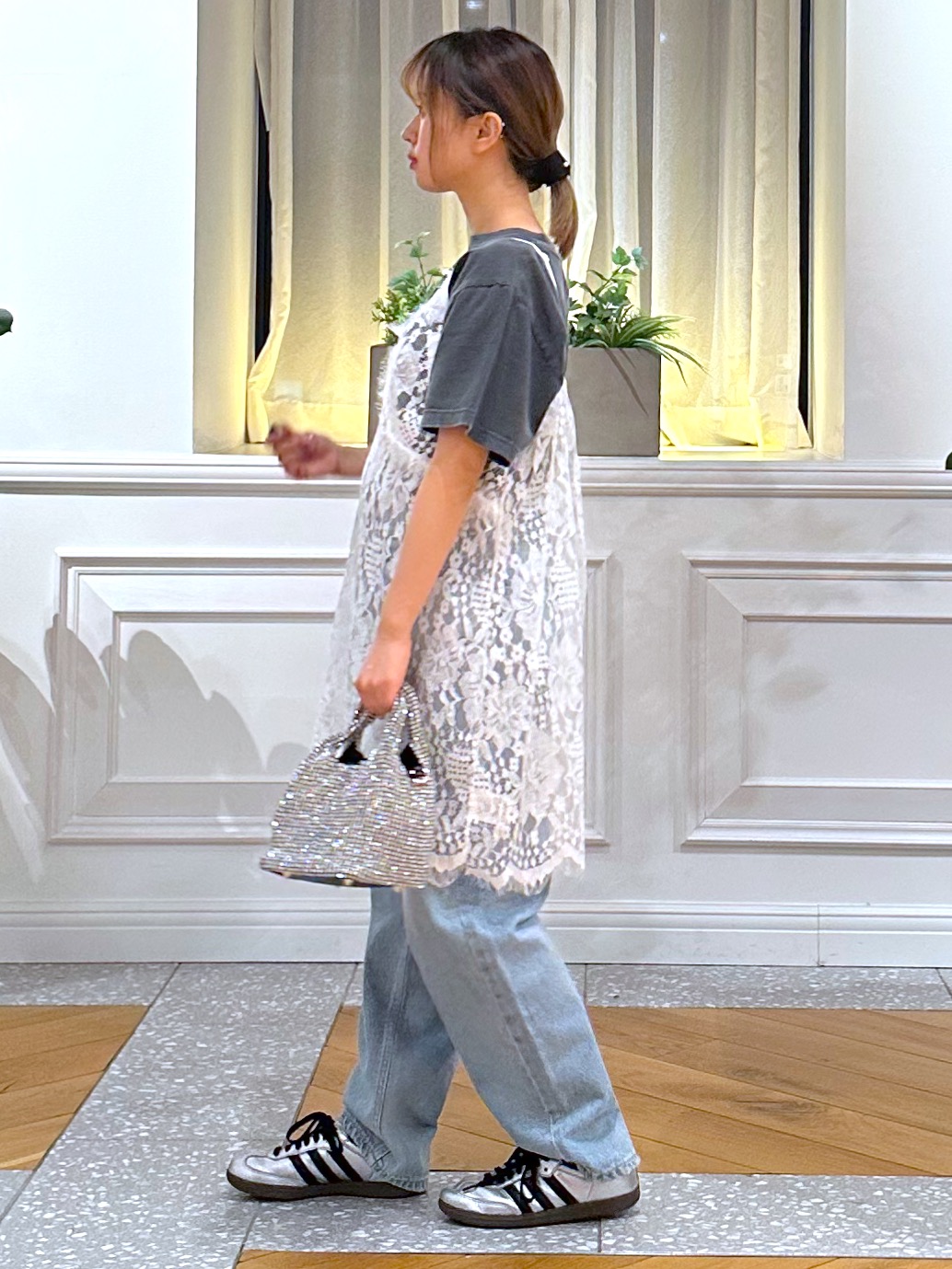 なべこさんの「DRESSTERIOR｜Dhyana．（ディアナドット）レースキャミソール」を使ったコーディネート