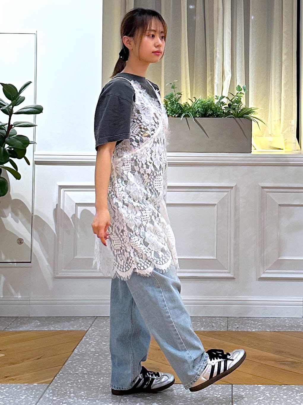 なべこさんの「DRESSTERIOR｜Dhyana．（ディアナドット）レースキャミソール」を使ったコーディネート