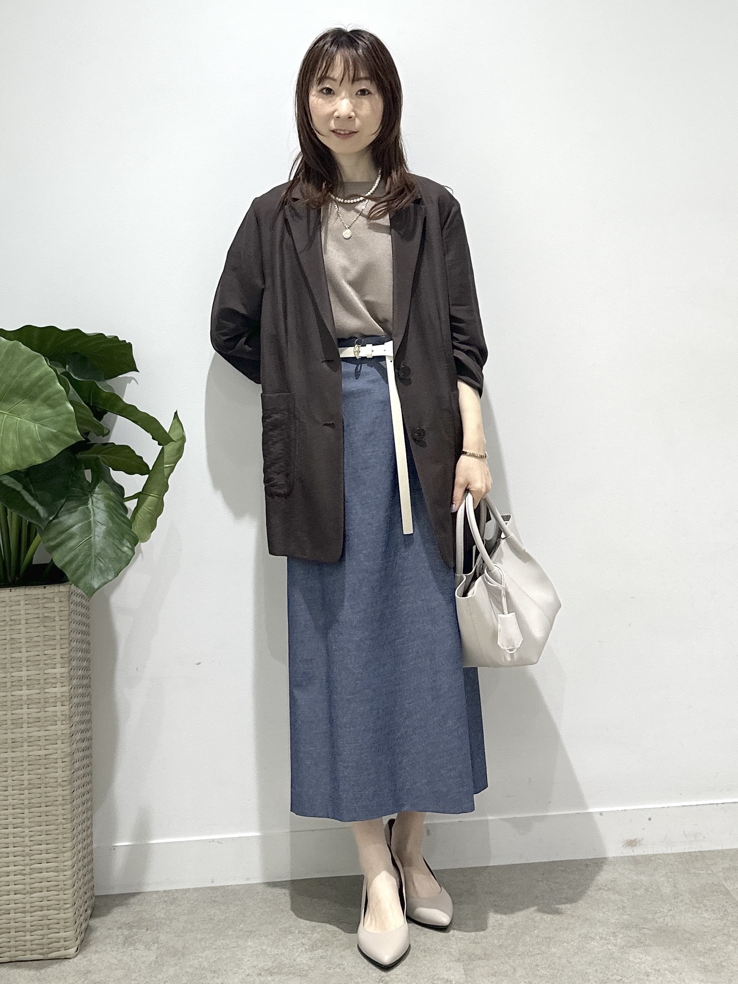 Miwaさんの「UNTITLED｜【程よいシアー感/洗える】エアリーバイオジャケット」を使ったコーディネート