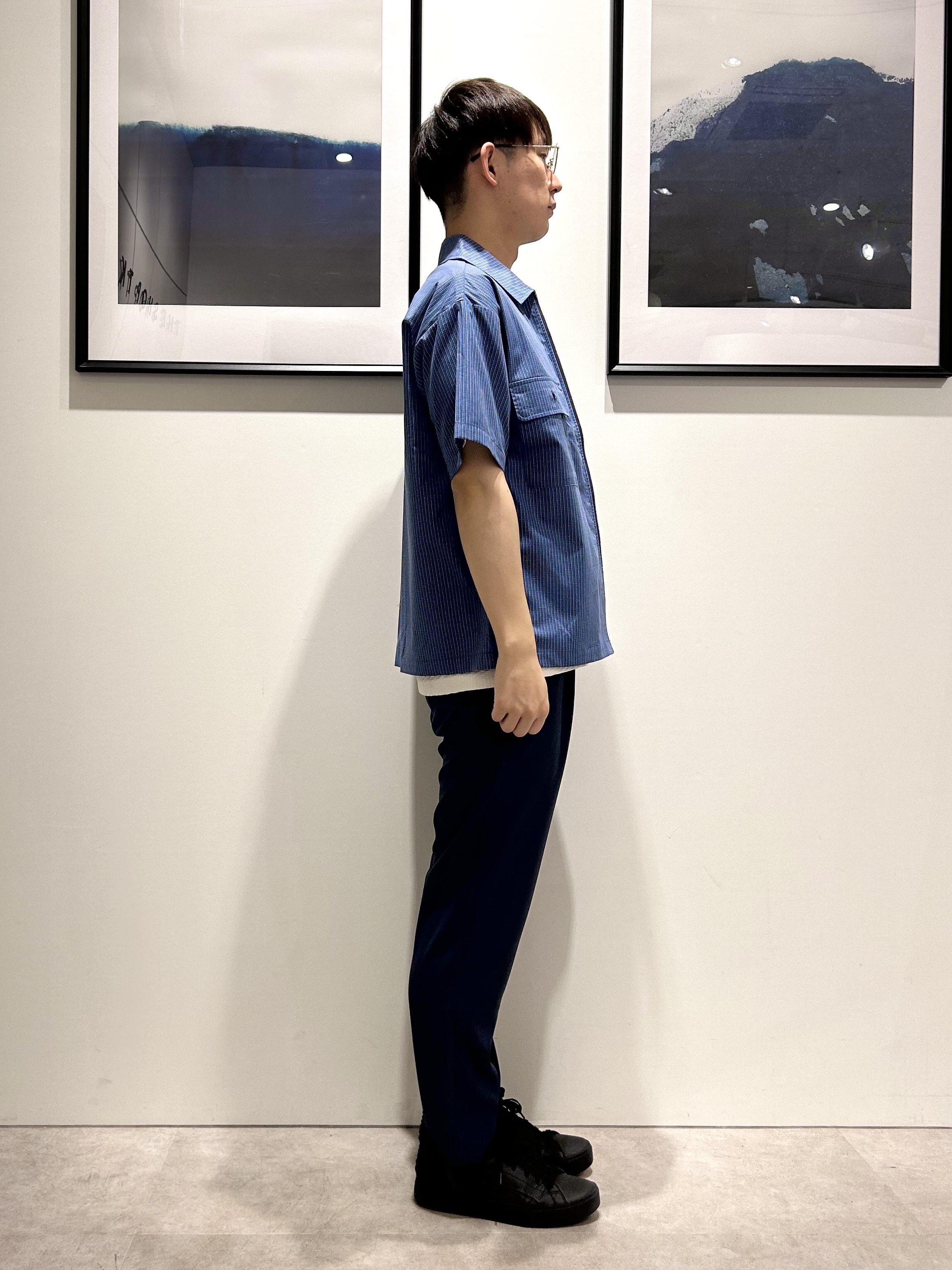 。さんの「THE SHOP TK｜半袖チェックジップシャツ 洗濯機OK」を使ったコーディネート