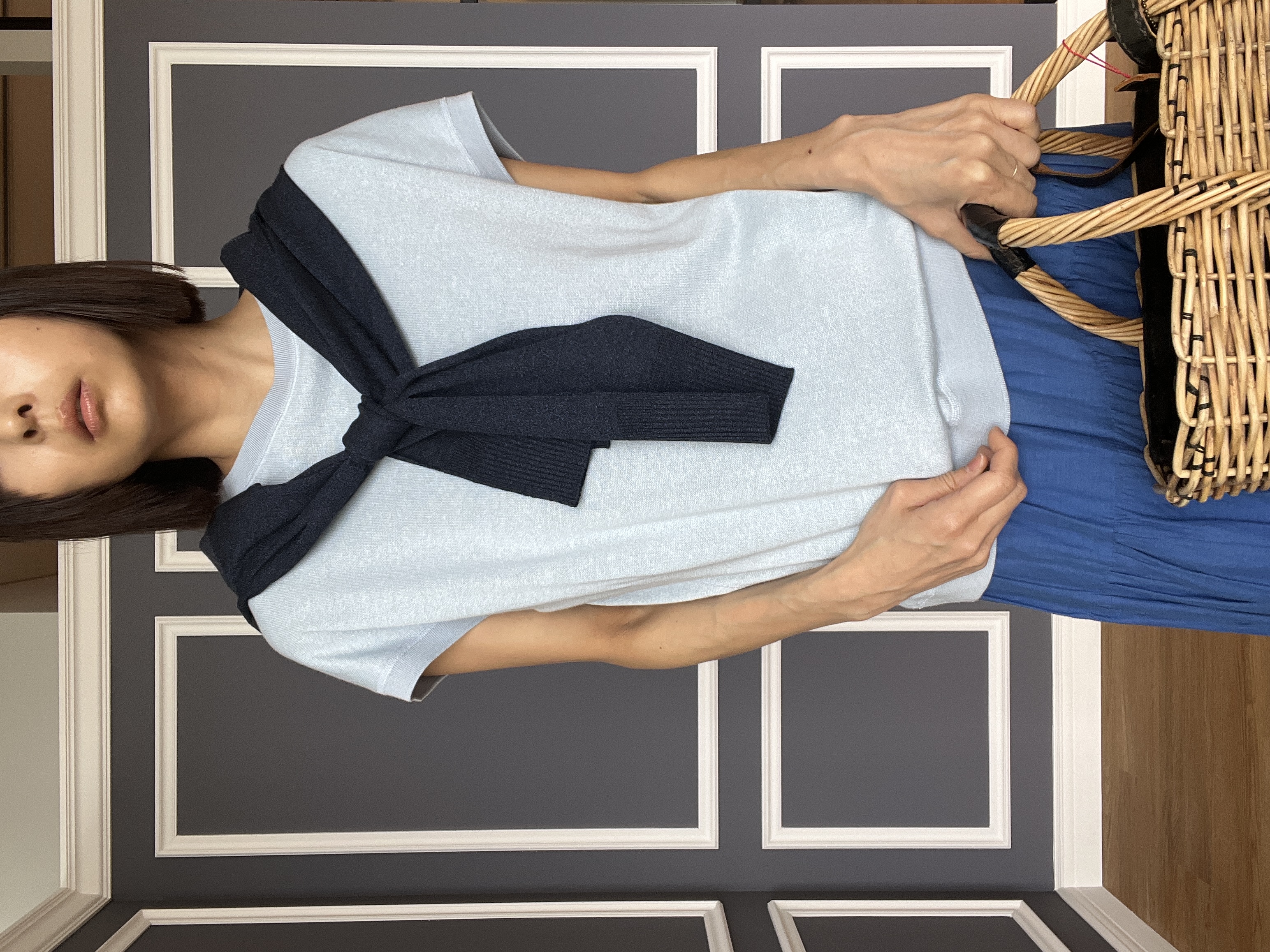 misaさんの「DRESSTERIOR｜【ウォッシャブル／セットアップ可】リネン混裏毛フレンチプルオーバー」を使ったコーディネート