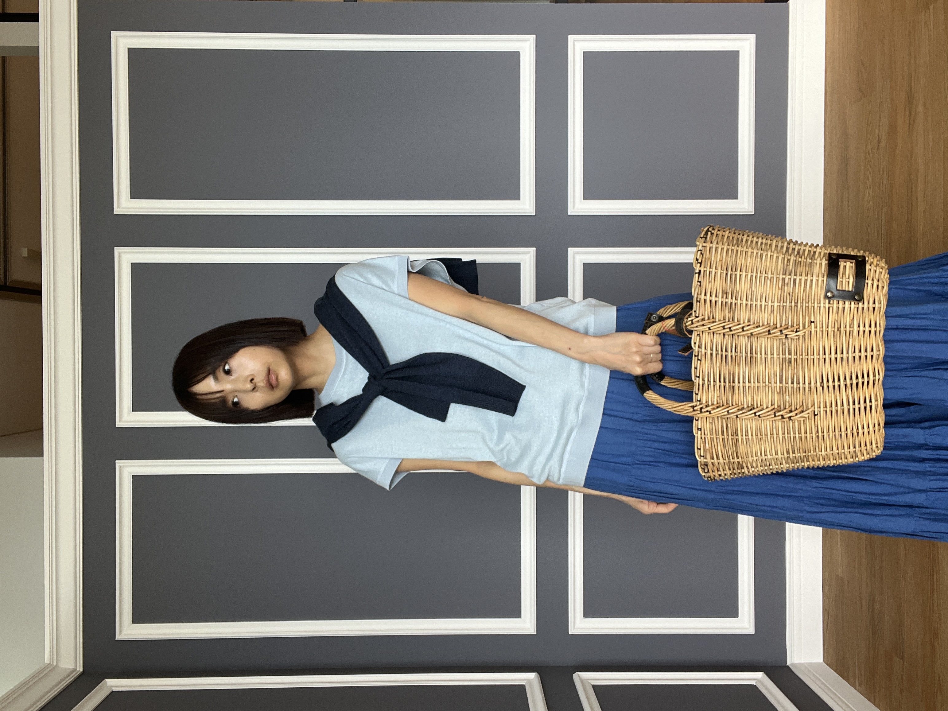 misaさんの「DRESSTERIOR｜【ウォッシャブル／セットアップ可】リネン混裏毛フレンチプルオーバー」を使ったコーディネート
