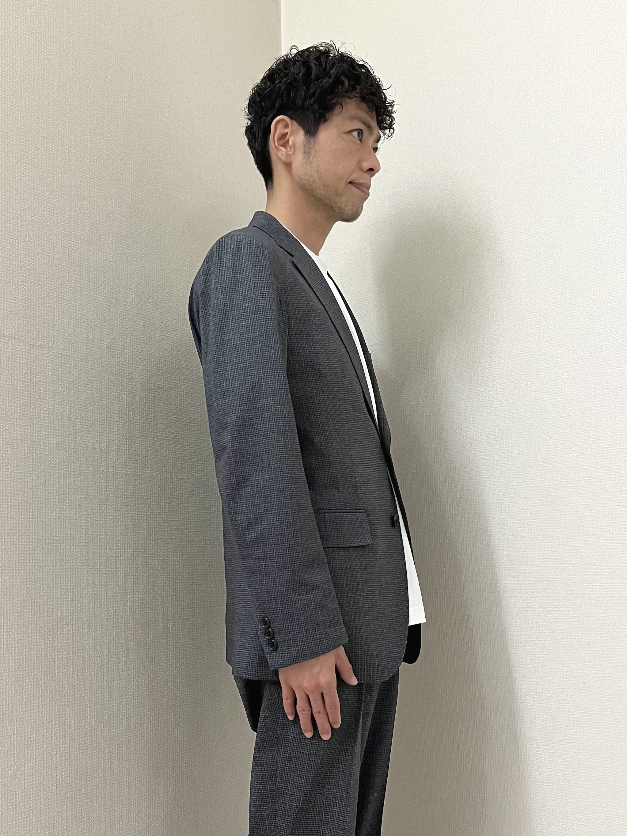 URAさんの「TAKEO KIKUCHI｜【通気性】ジャージ千鳥柄 ジャケット」を使ったコーディネート