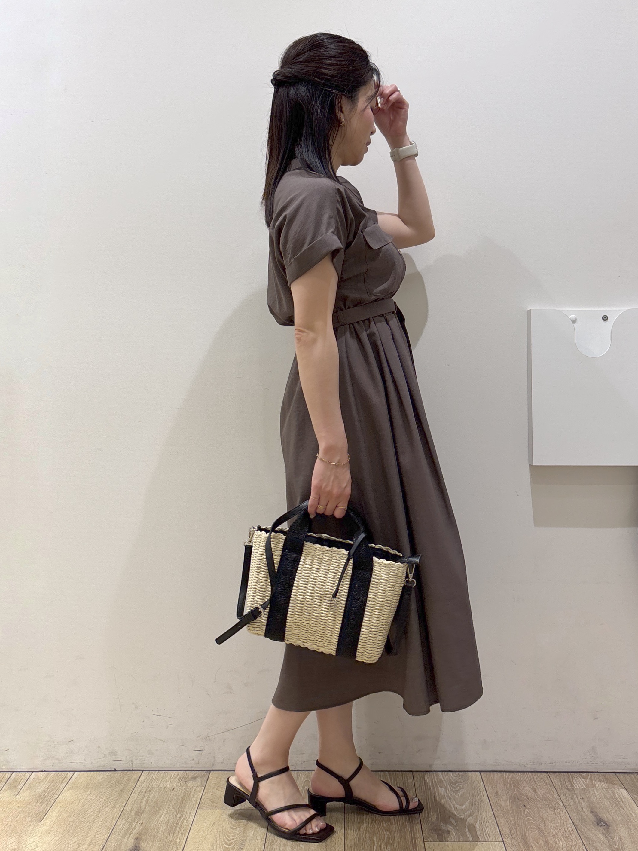 mameさんの「index｜ダブルポケットスキッパーワンピース【防シワ／洗濯機OK】《XS～3L／6col》」を使ったコーディネート