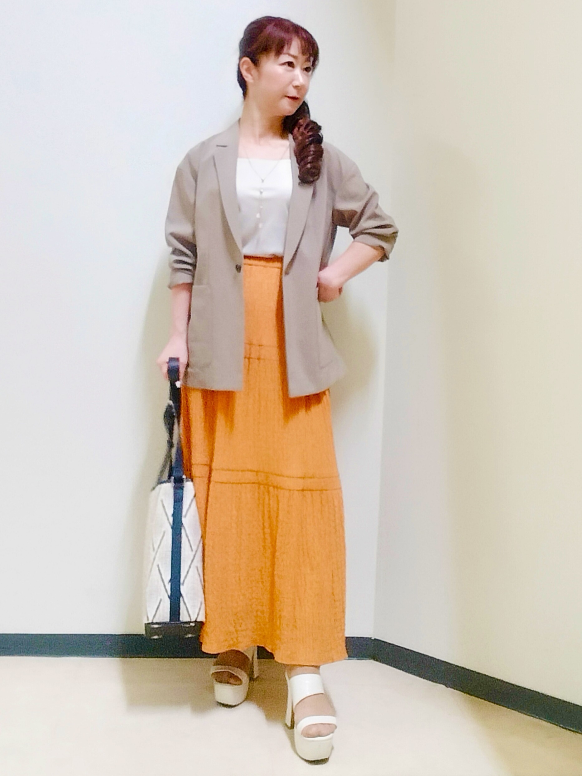 花さんの「Reflect｜【SS-4Lサイズ／接触冷感／シワになりにくい】リラクシーテーラードジャケット」を使ったコーディネート