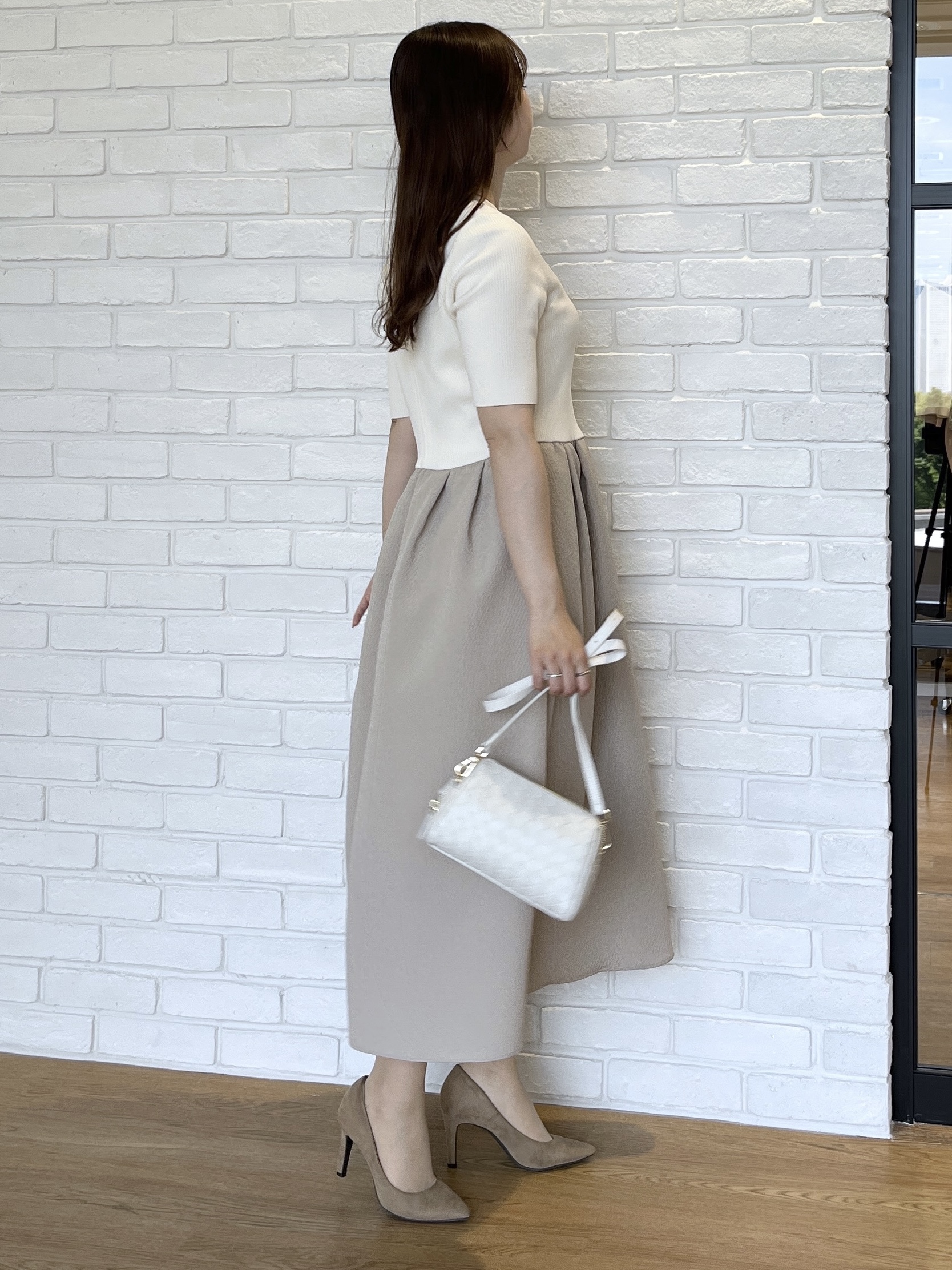 Saekoさんの「UNTITLED｜【一枚でサマ見え】ニットドッキングジャガードワンピース」を使ったコーディネート