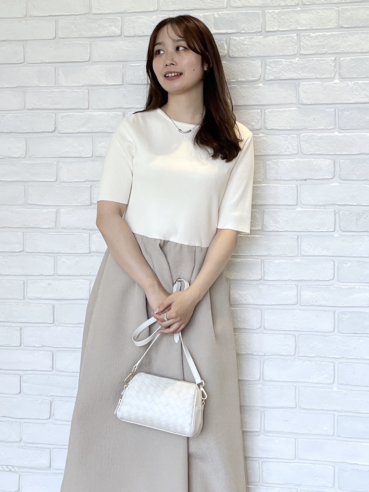 Saekoさんの「UNTITLED｜【一枚でサマ見え】ニットドッキングジャガードワンピース」を使ったコーディネート