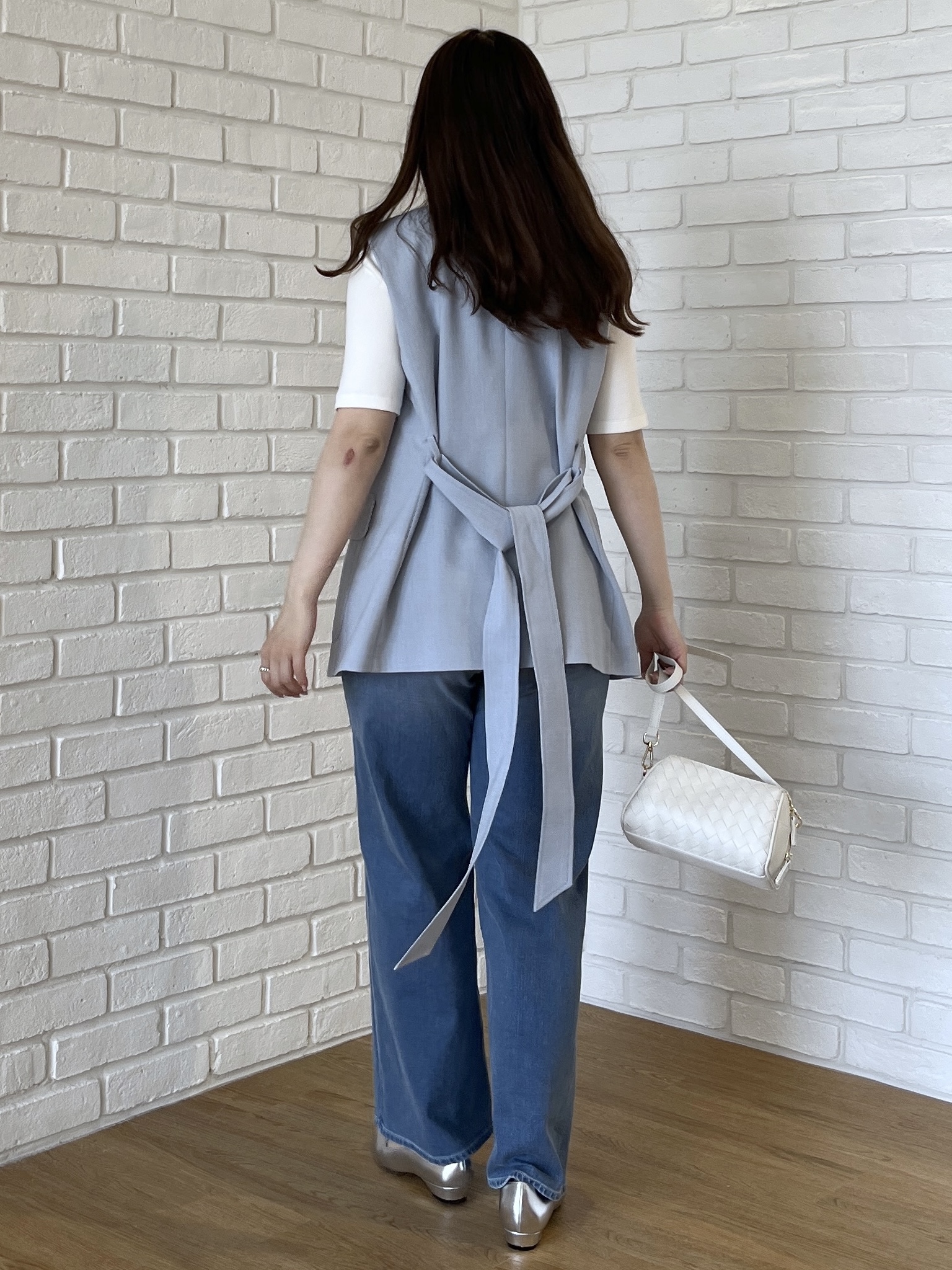 Saekoさんの「UNTITLED｜【セットアップ可/UV/接触冷感】スラブキーネックジレ」を使ったコーディネート