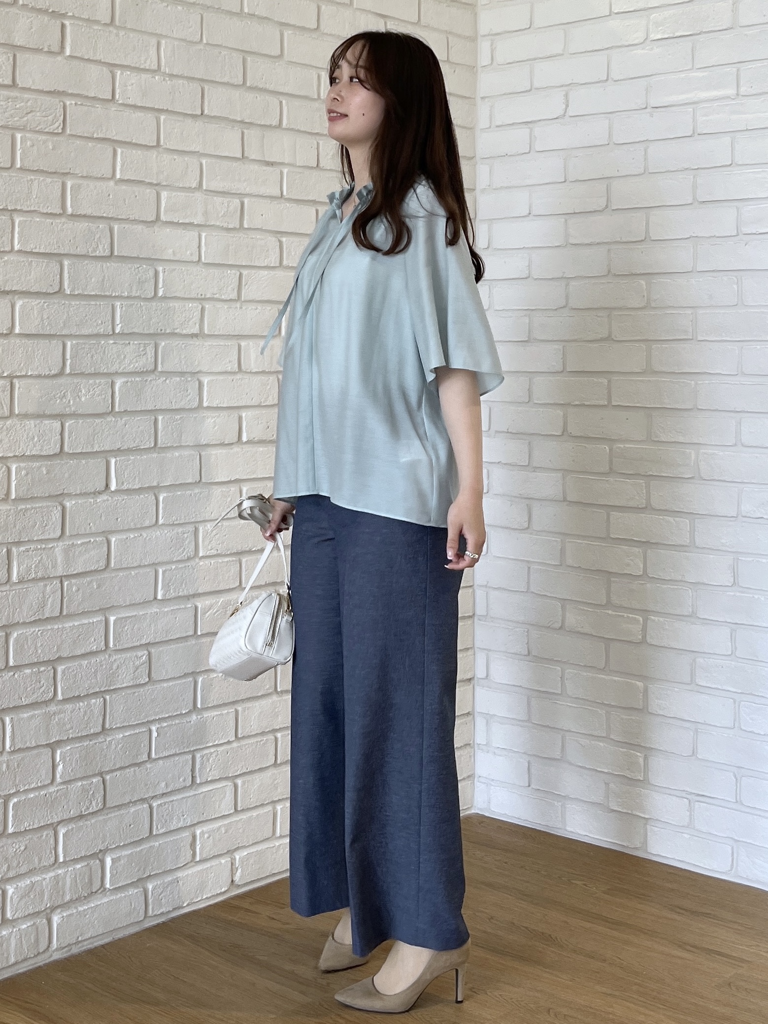 Saekoさんの「UNTITLED｜【シアー/首元フリル】シルキーシフォンブラウス」を使ったコーディネート
