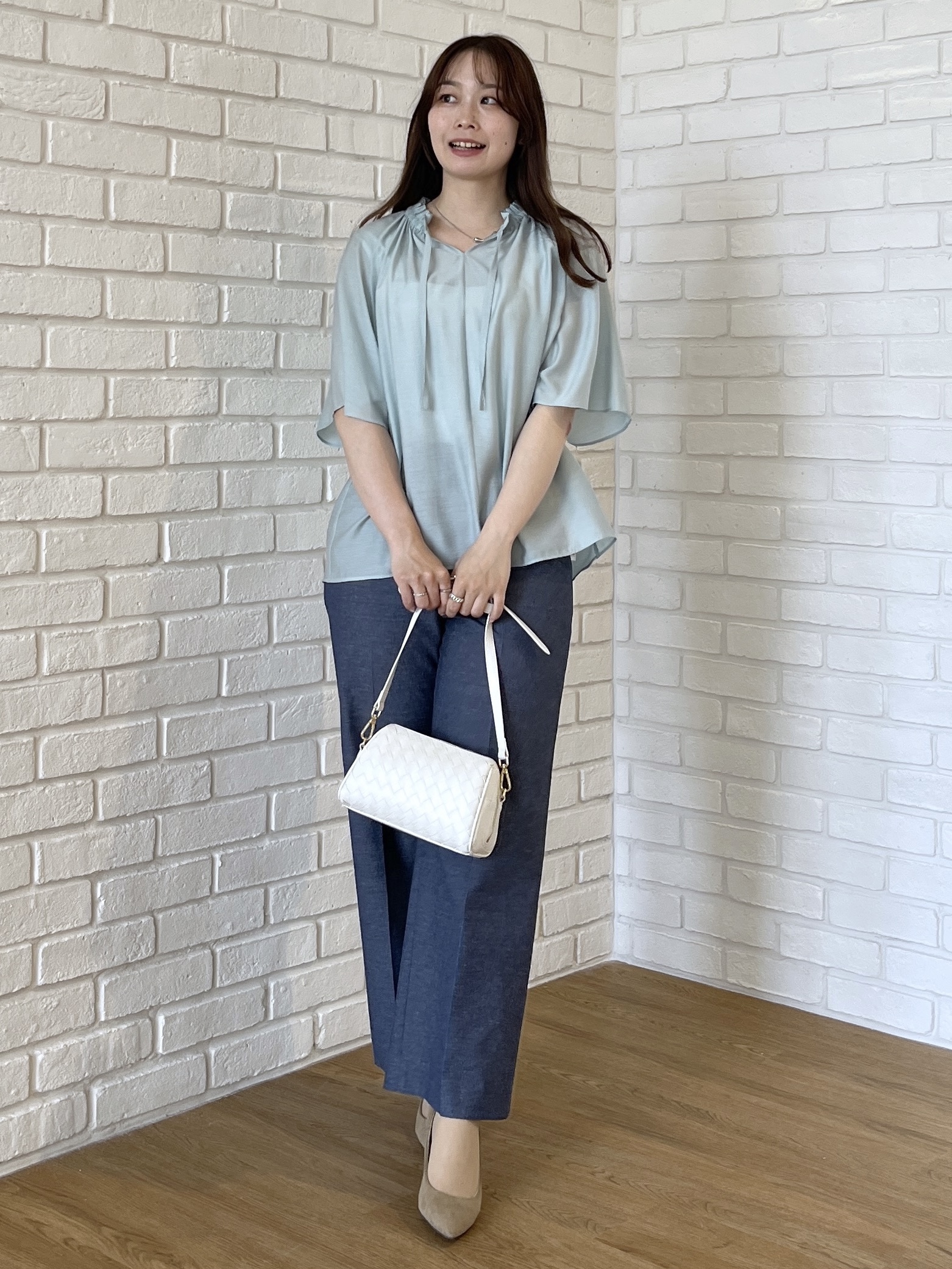 Saekoさんの「UNTITLED｜【シアー/首元フリル】シルキーシフォンブラウス」を使ったコーディネート