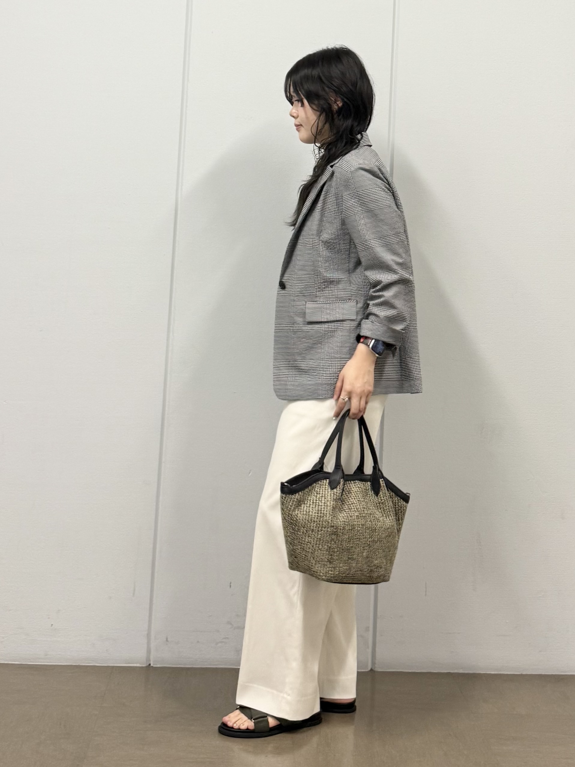 mizukiさんの「INDIVI｜【洗える／UVケア／SETUP可能】サッカー素材テーラードジャケット」を使ったコーディネート