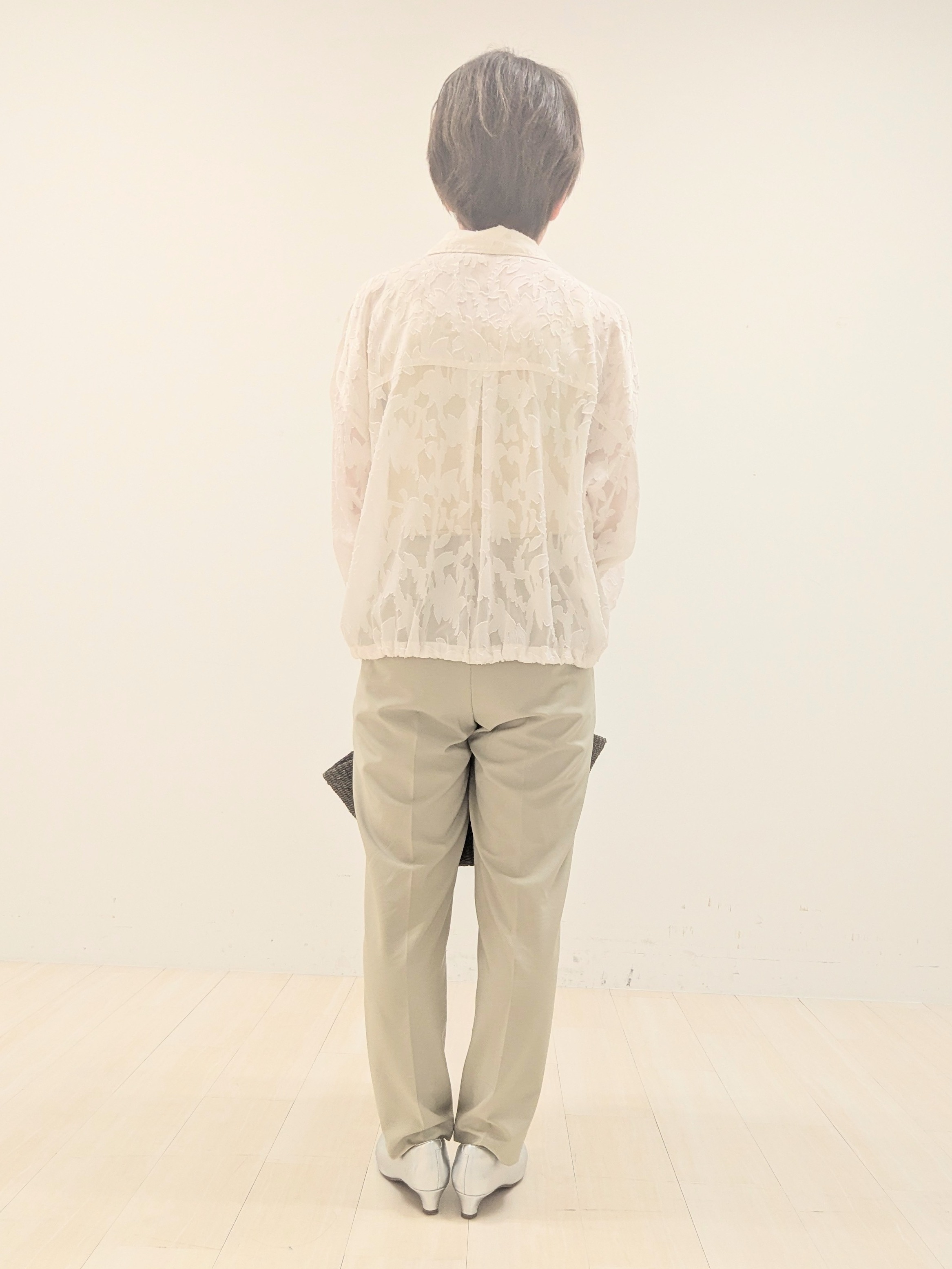 nishiさんの「Reflect｜【選べる2柄／セットアップ可】シャツ衿シアーブラウス」を使ったコーディネート