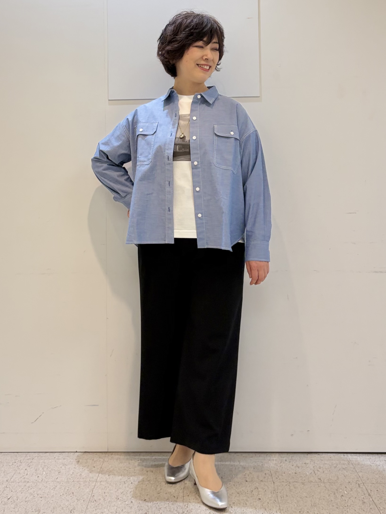 ヤスコさんの「Reflect｜【羽織にも◎】ダンガリーシャツ」を使ったコーディネート
