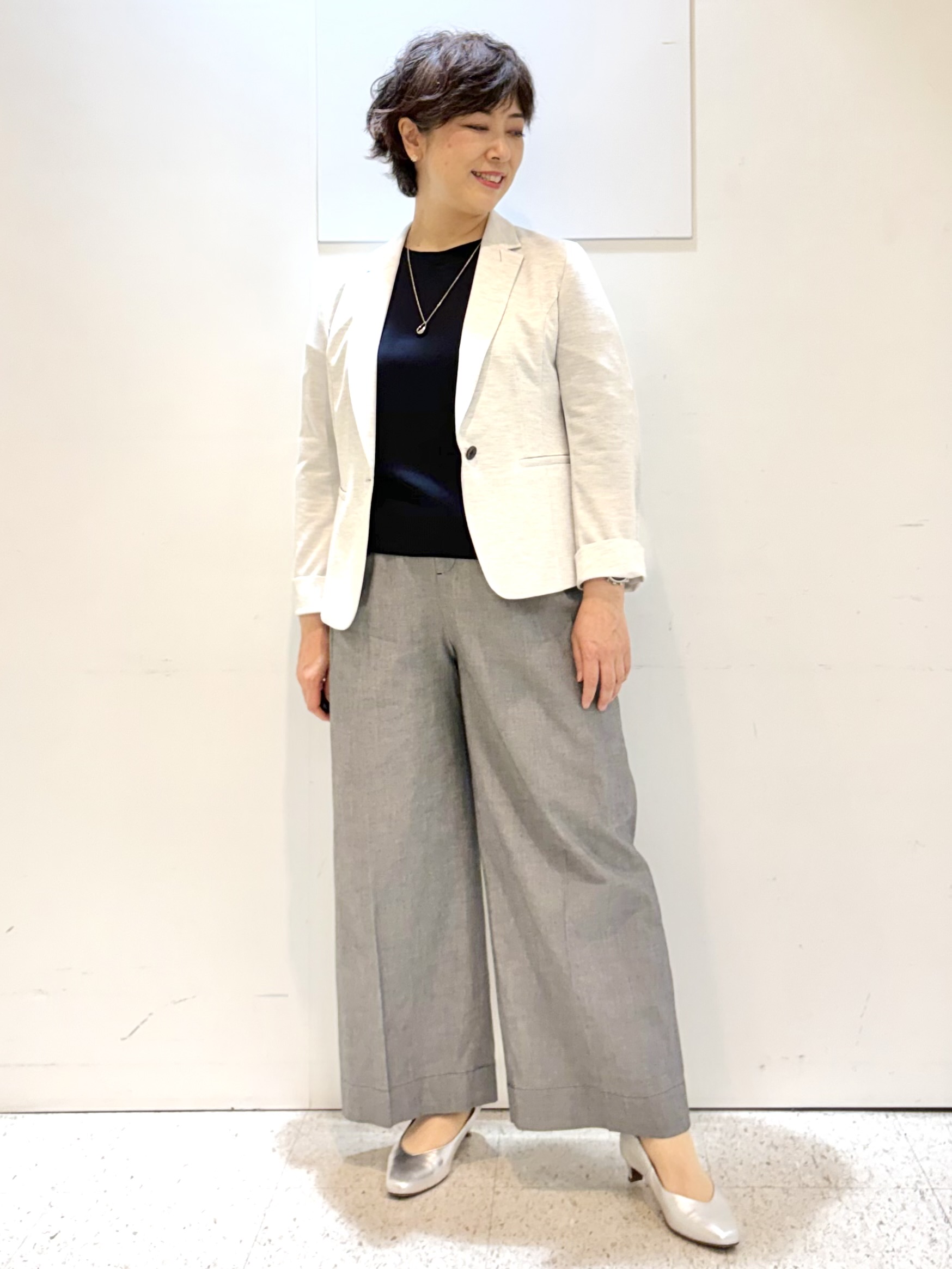 ヤスコさんの「Reflect｜【SS-4Lサイズ／UVカット／接触冷感】匠ジャケット／ベーシックテーラード」を使ったコーディネート