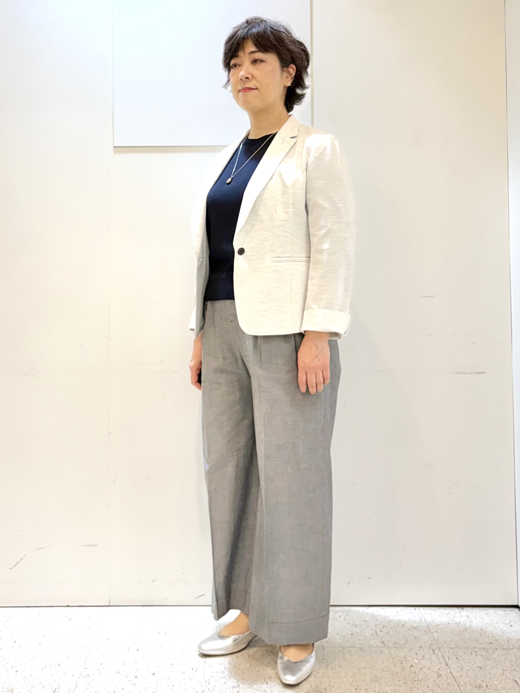 ヤスコさんの「Reflect｜【SS-4Lサイズ／UVカット／接触冷感】匠ジャケット／ベーシックテーラード」を使ったコーディネート