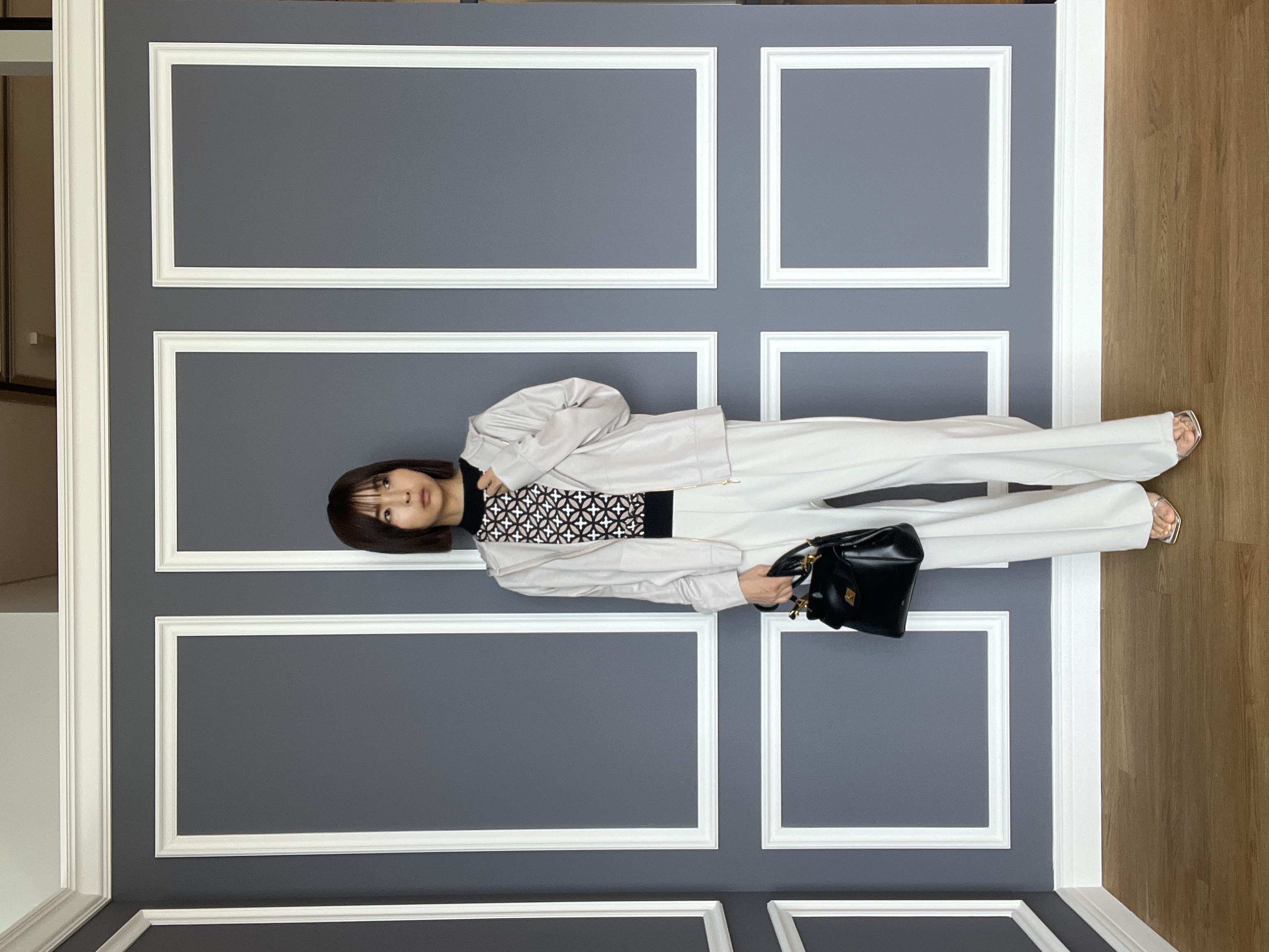misaさんの「DRESSTERIOR｜【接触冷感/ウォッシャブル】センタープレスジョーゼットパンツ」を使ったコーディネート