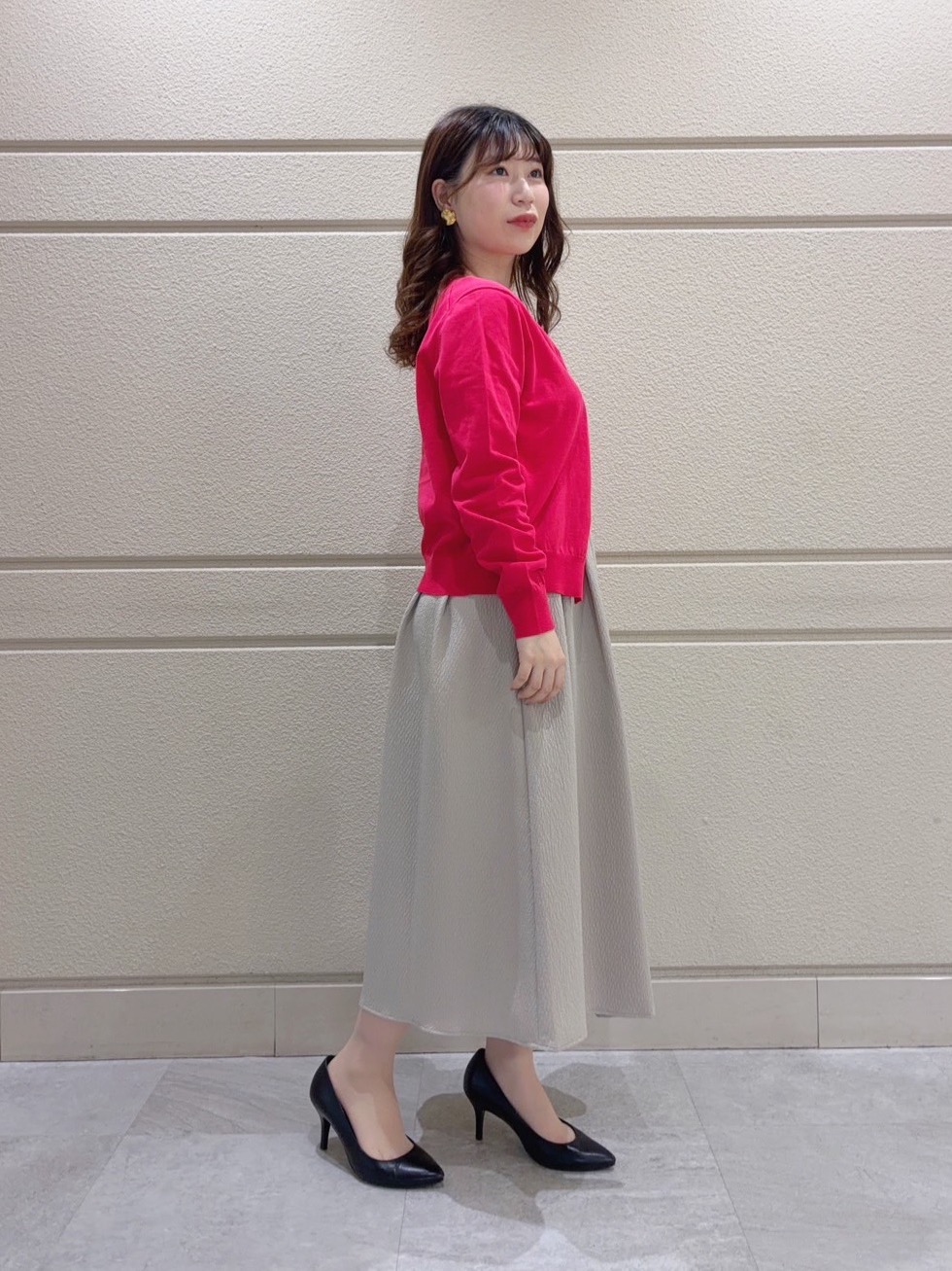 ユナさんの「UNTITLED｜【一枚でサマ見え】ニットドッキングジャガードワンピース」を使ったコーディネート