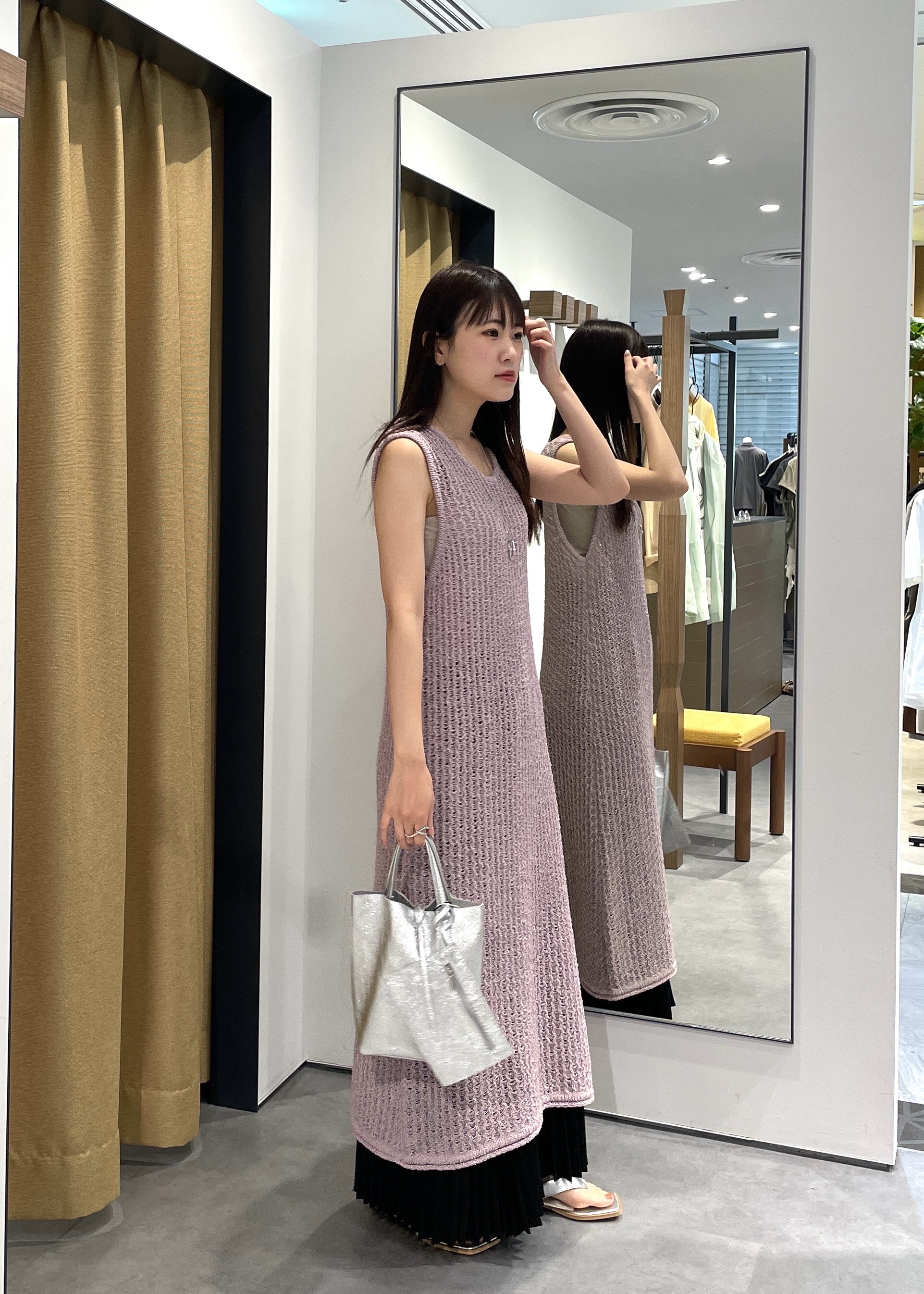 Renoさんの「INDIVI｜メランジニットワンピース」を使ったコーディネート