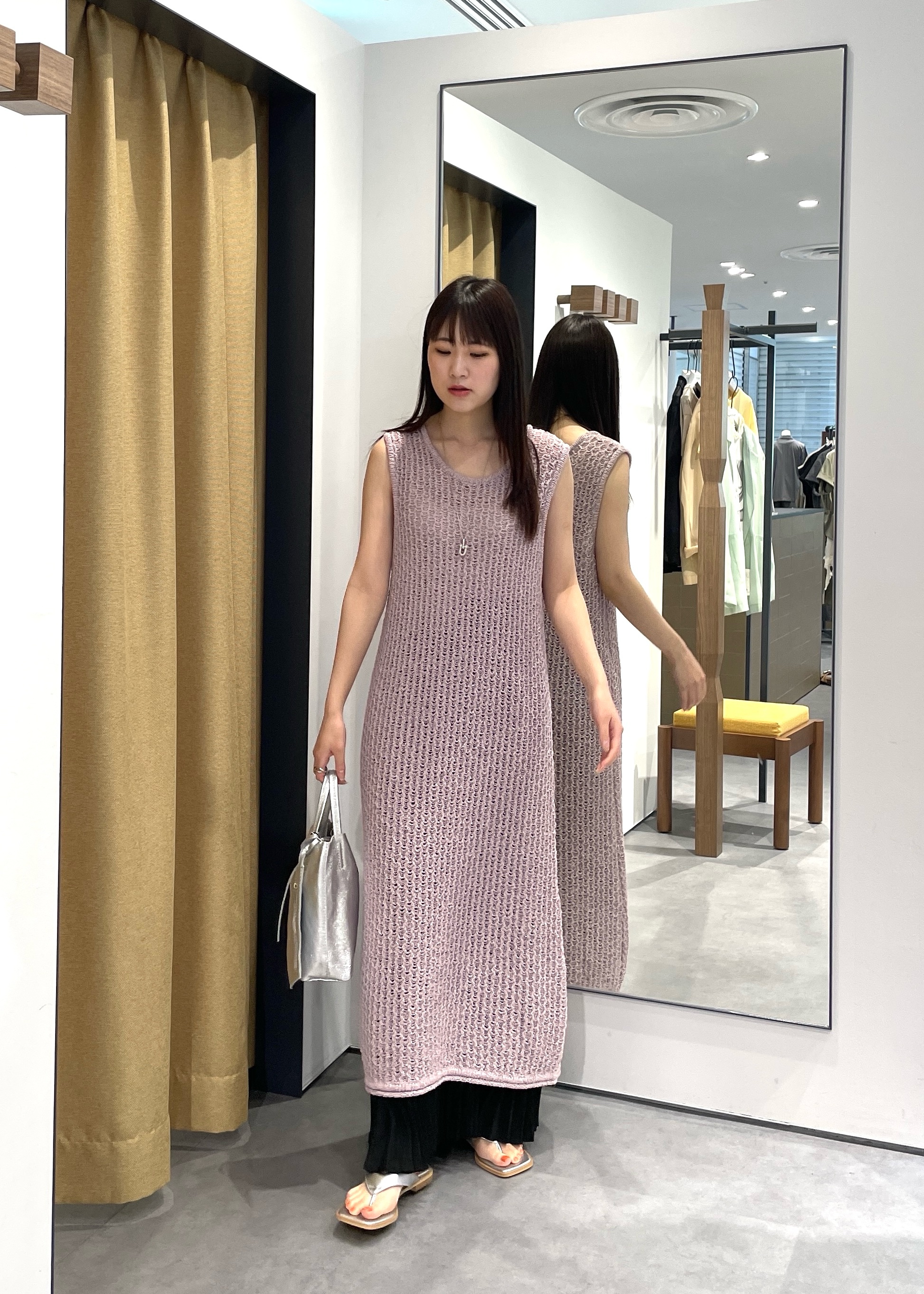 Renoさんの「INDIVI｜メランジニットワンピース」を使ったコーディネート