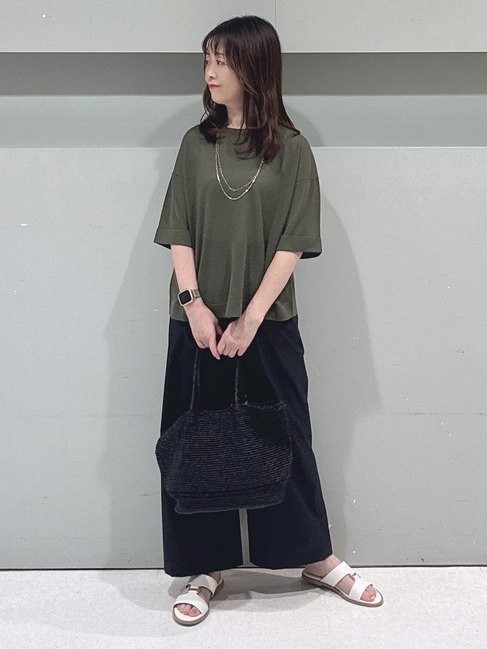 makiさんの「UNTITLED｜【アンサンブル可/Tシャツ風/ゆったり】リラックスニットトップス」を使ったコーディネート