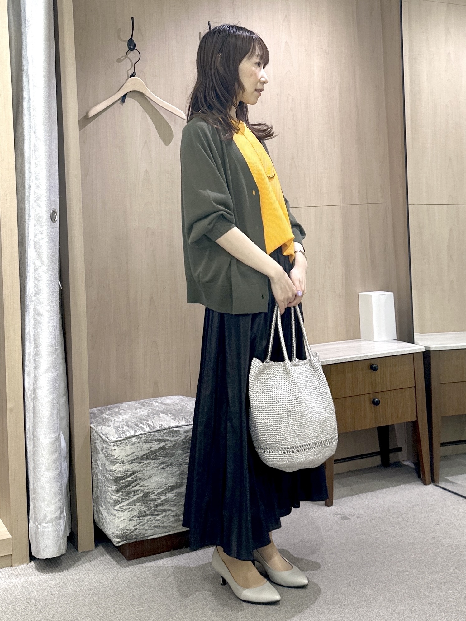 Miwaさんの「UNTITLED｜【アンサンブル可/シアー】リネンエステルカーディガン」を使ったコーディネート