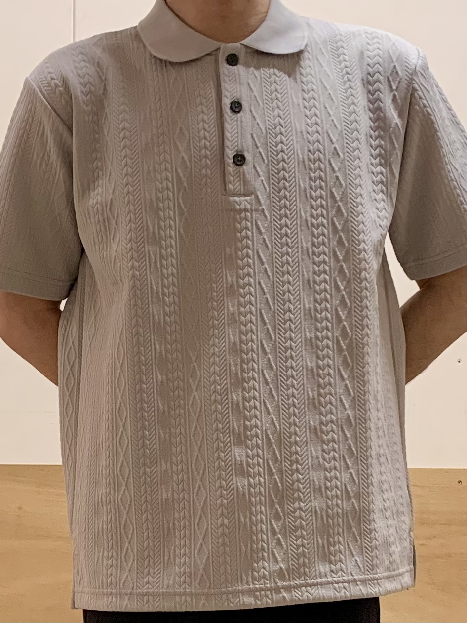 MATUさんの「THE SHOP TK｜【シンプルすぎない大人の表情】ケーブルフクレポロシャツ 吸水速乾/UVケア/洗濯機OK」を使ったコーディネート