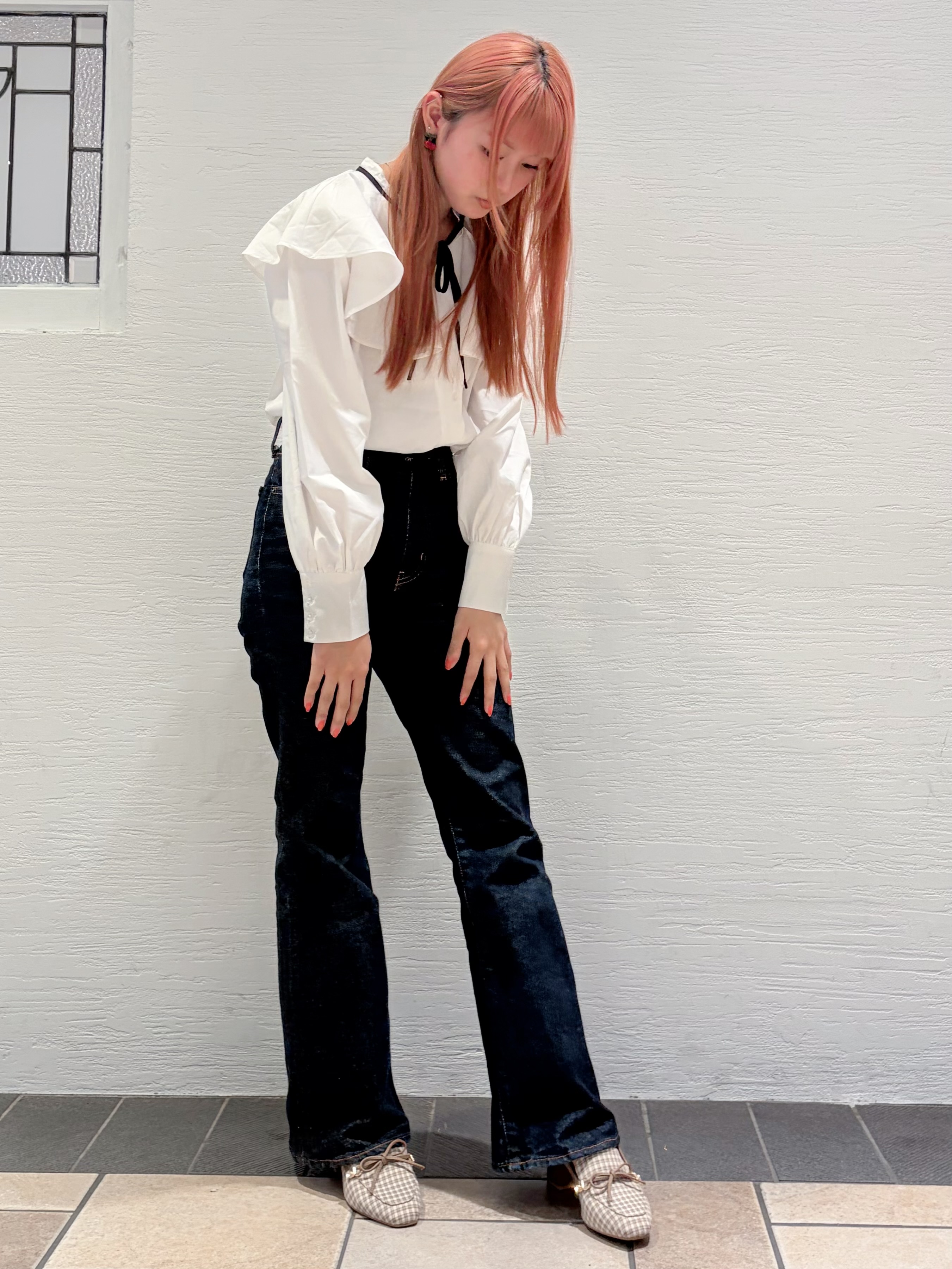 suzuhaさんの「ESPERANZA｜ビジュー付リボンローファー」を使ったコーディネート