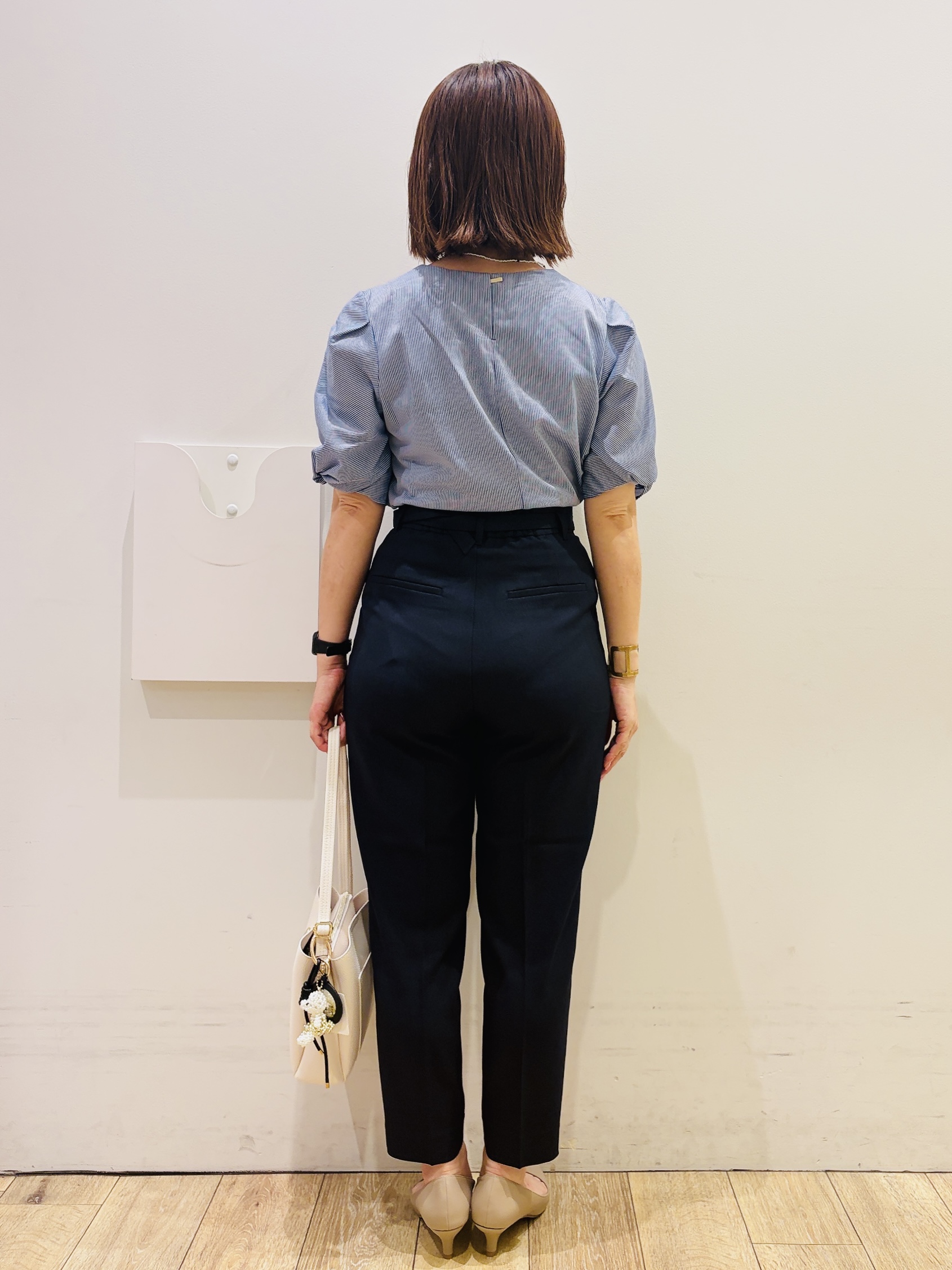 YUKOさんの「index｜【吸水速乾】ストライプ調デザインスリーブトップス《洗濯機OK》」を使ったコーディネート