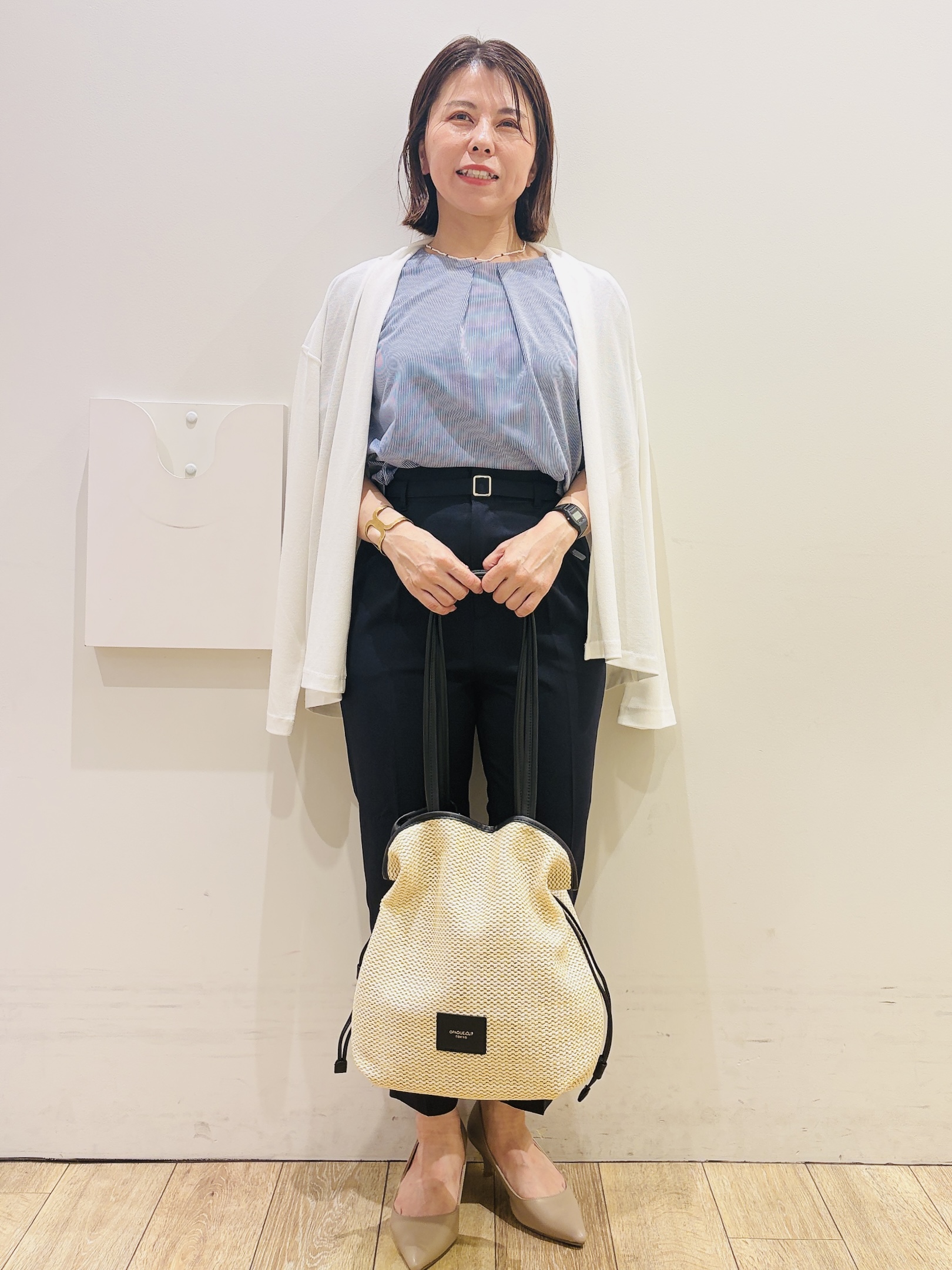 YUKOさんの「index｜【吸水速乾】ストライプ調デザインスリーブトップス《洗濯機OK》」を使ったコーディネート