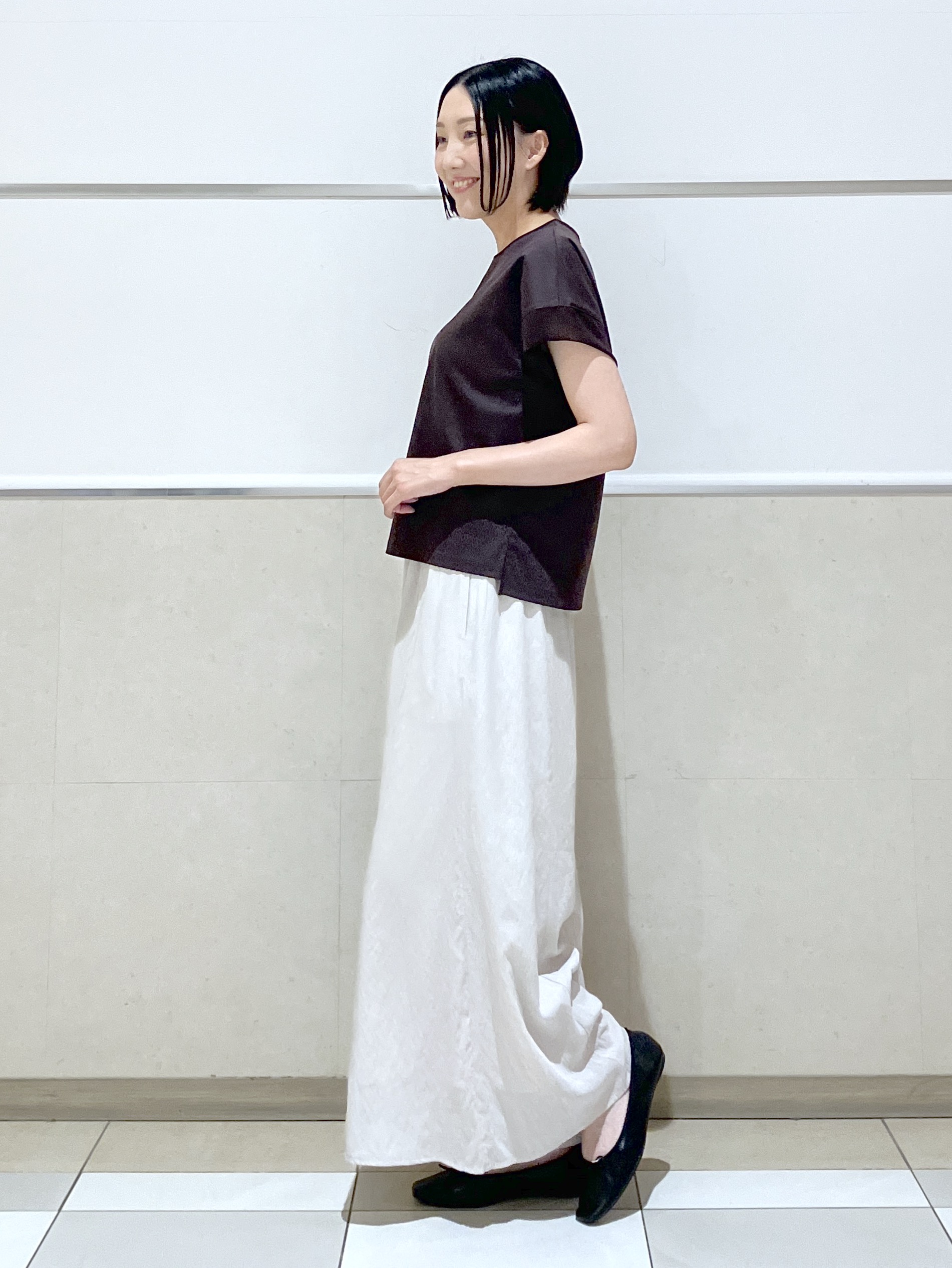 eriko さんの「Dessin｜【UVカット/接触冷感】美光沢カットソー」を使ったコーディネート