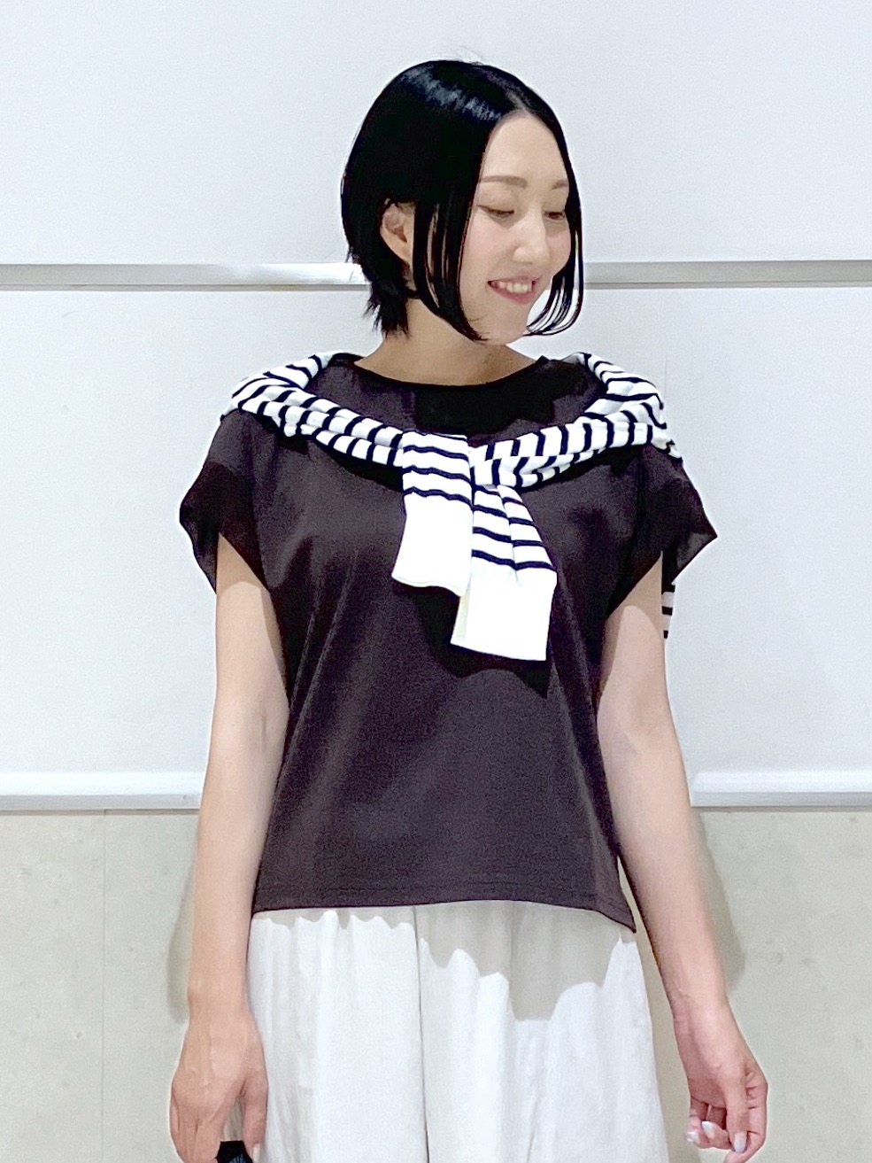 eriko さんの「Dessin｜【UVカット/接触冷感】美光沢カットソー」を使ったコーディネート